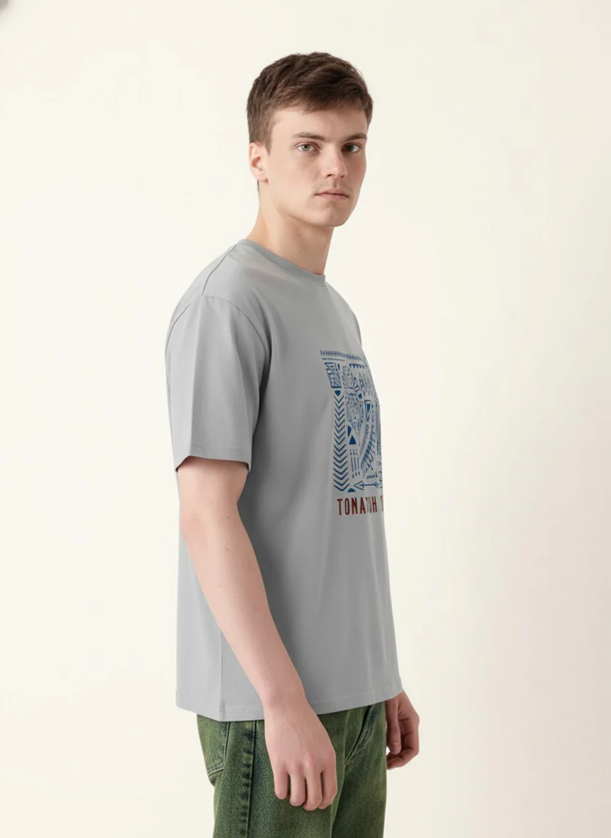 Men Oversized Cotton Tribal T-Shirt - Image 8
