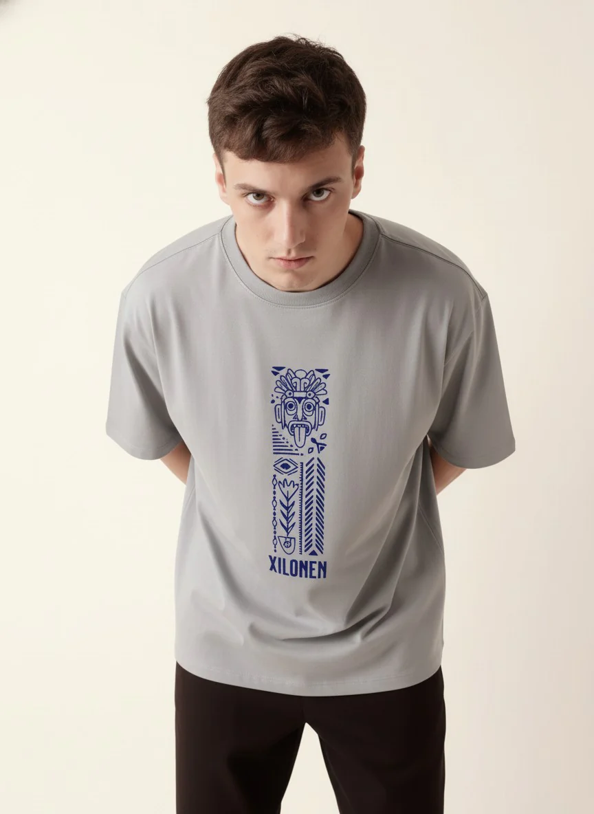 Men Oversized Cotton Tribal T-Shirt - Image 5
