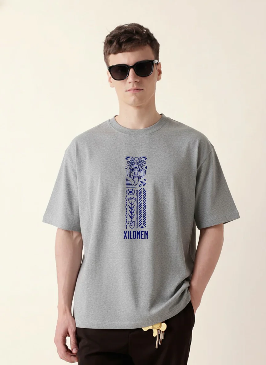 Men Oversized Cotton Tribal T-Shirt - Image 7