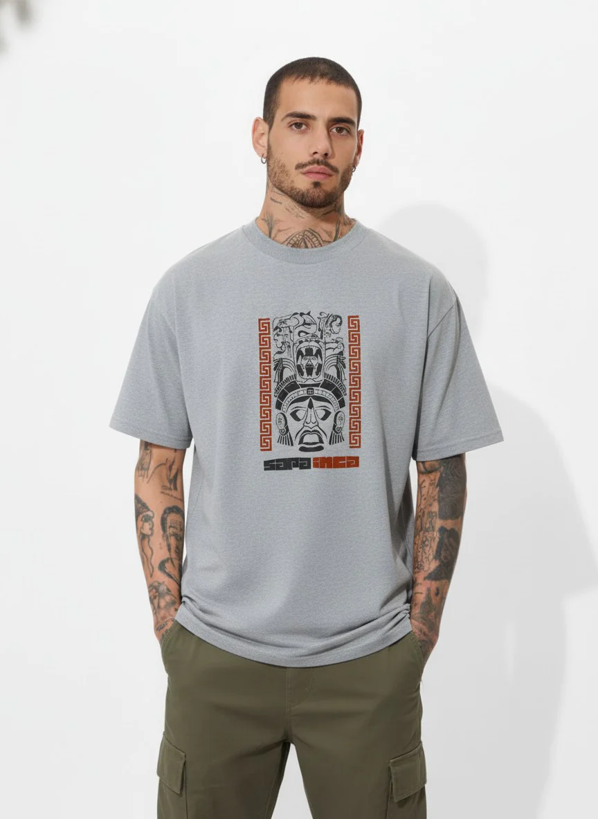 Men Oversized Cotton Tribal T-Shirt - Image 6