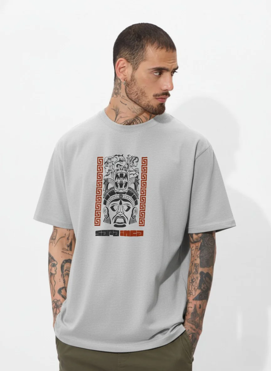 Men Oversized Cotton Tribal T-Shirt - Image 8