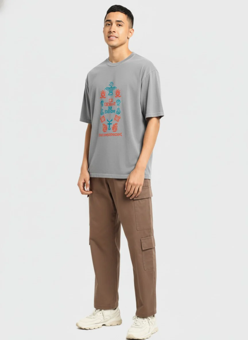 Men Oversized Cotton Tribal T-Shirt - Image 7