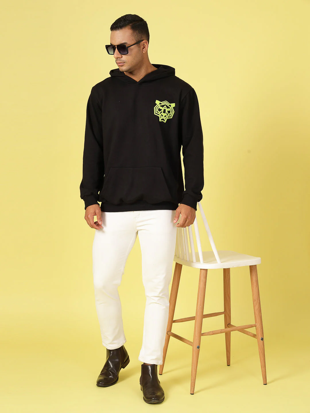 Men Oversized Fleece Typography Sweatshirt - Image 3