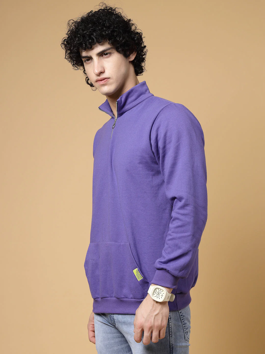 Men Oversized Printed Fleece Sweatshirt - Image 3