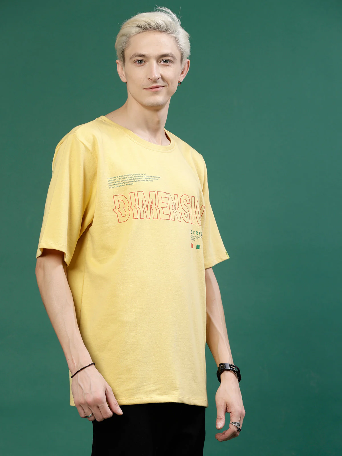 Men Oversized Typography Cotton Terry TShirt