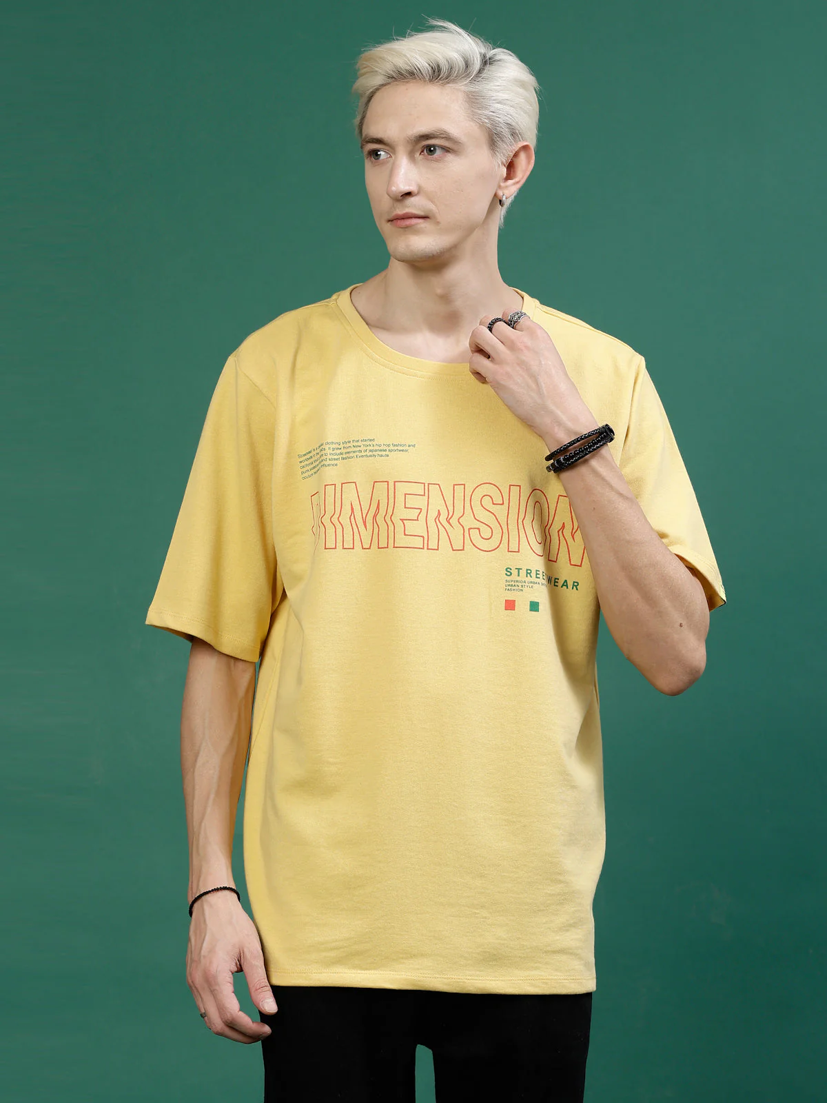 Men Oversized Typography Cotton Terry TShirt - Image 2