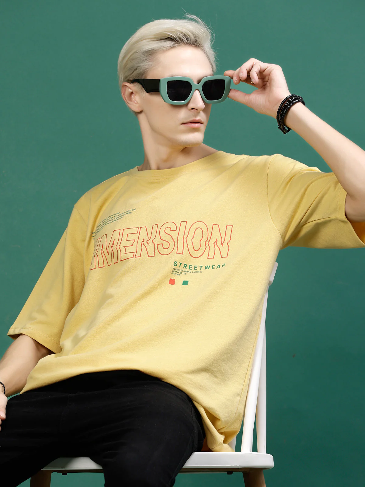 Men Oversized Typography Cotton Terry TShirt - Image 5
