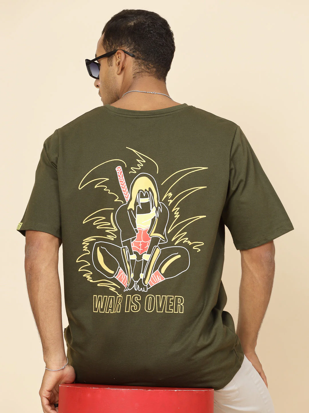 Men Oversized War's End Anime Print TShirt