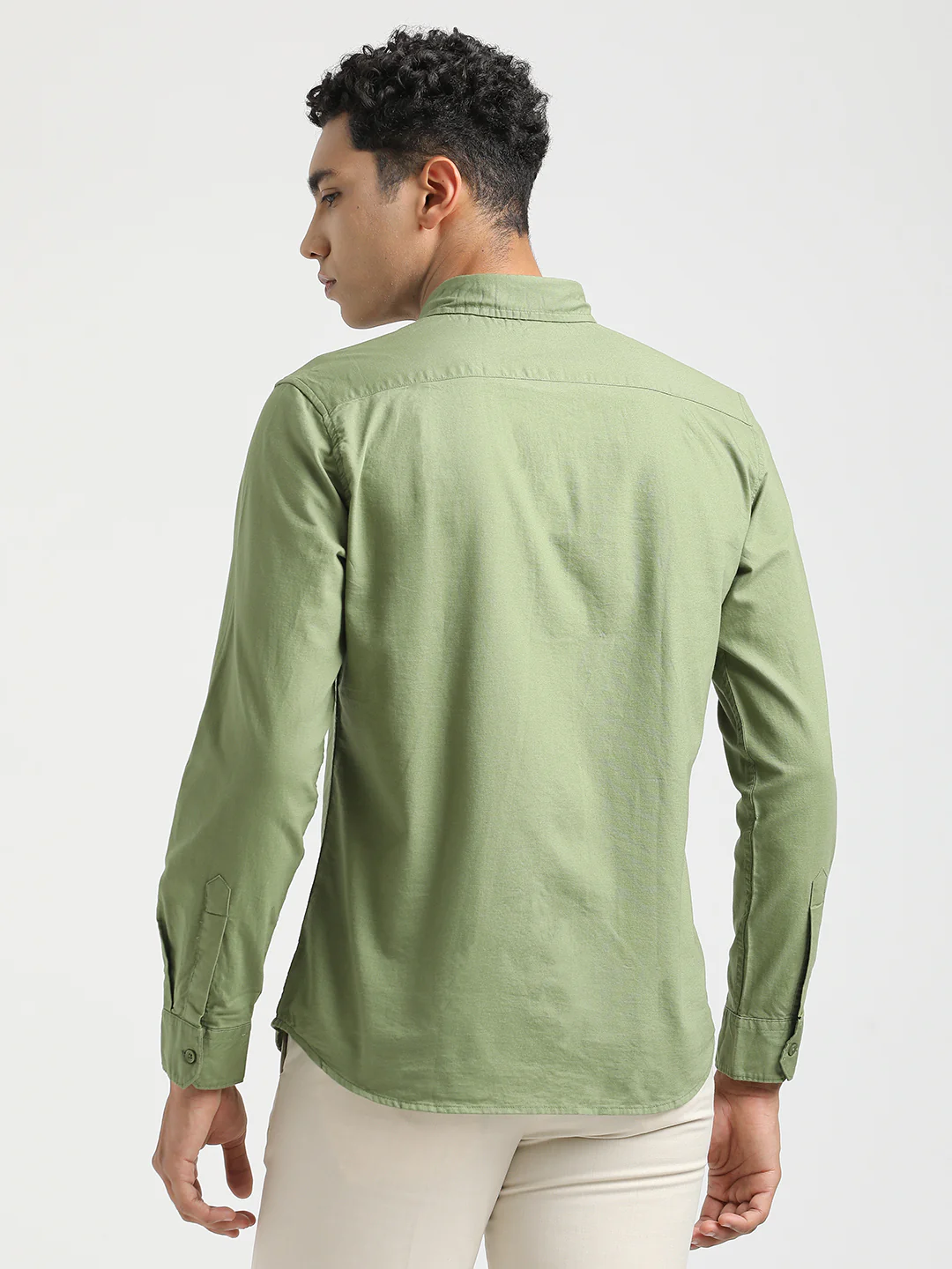 Men Oxford Cotton Shirt with Button-Down Collar - Image 3