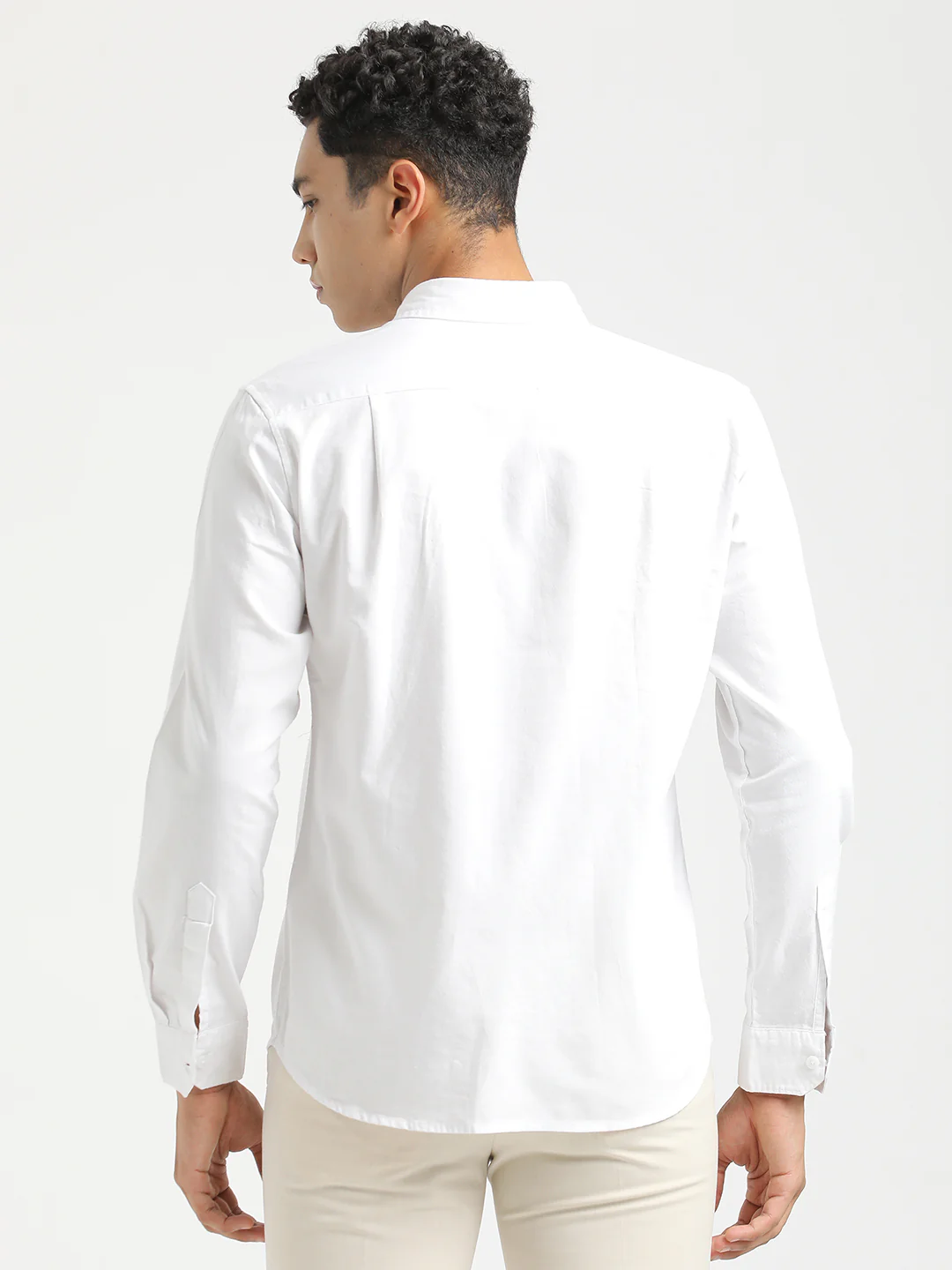 Men Oxford Cotton Shirt with Button-Down Collar - Image 2