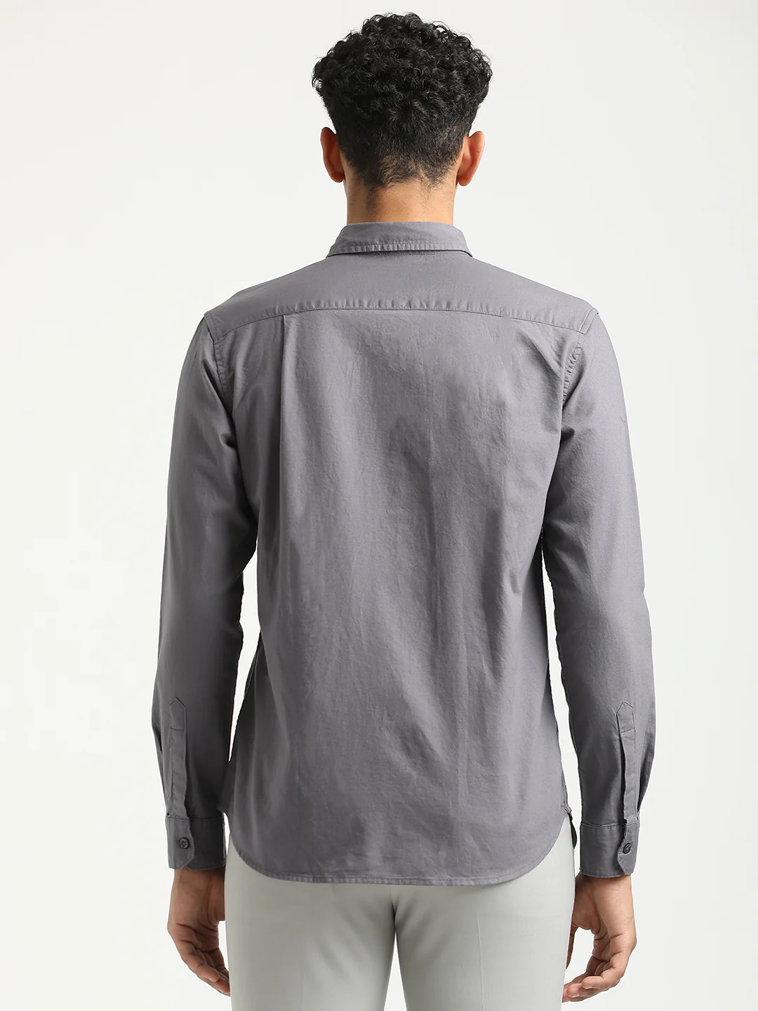 Men Oxford Cotton Shirt with Button-Down Collar - Image 3