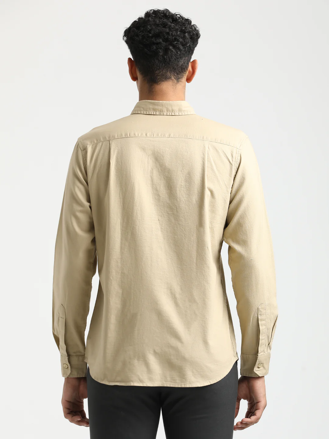 Men Oxford Cotton Shirt with Button-Down Collar - Image 2
