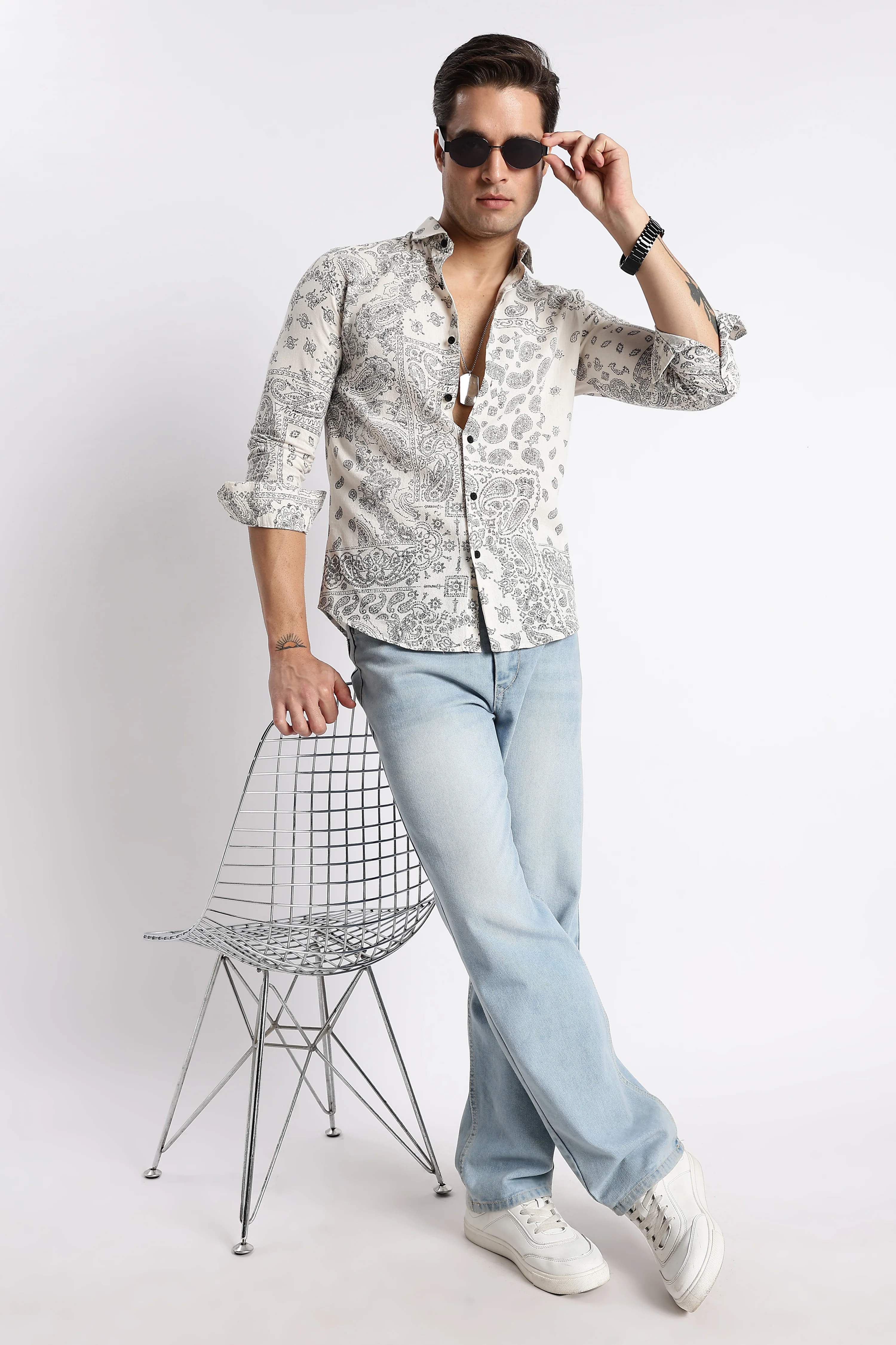 Men Paisley Print Shirt - Image 2