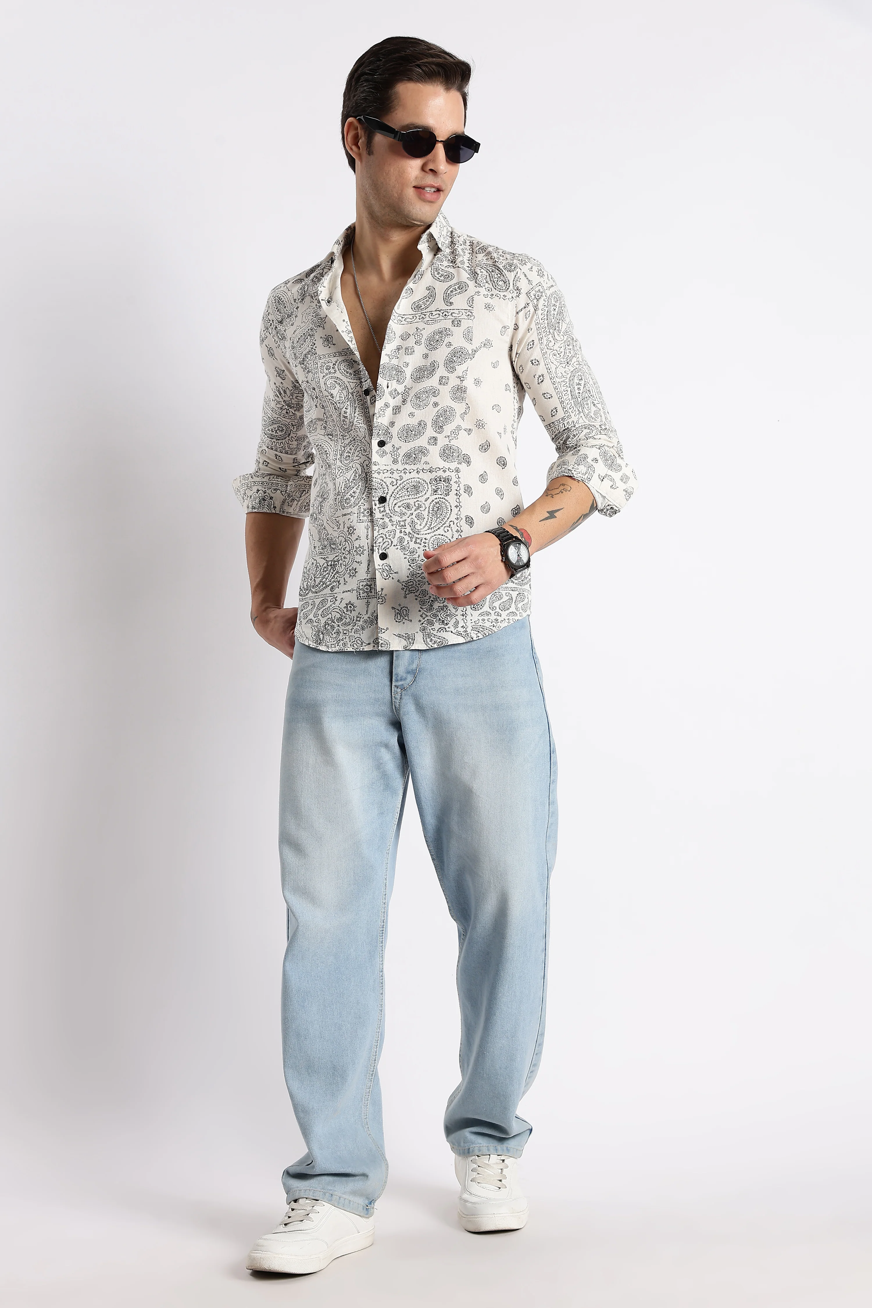 Men Paisley Print Shirt - Image 7