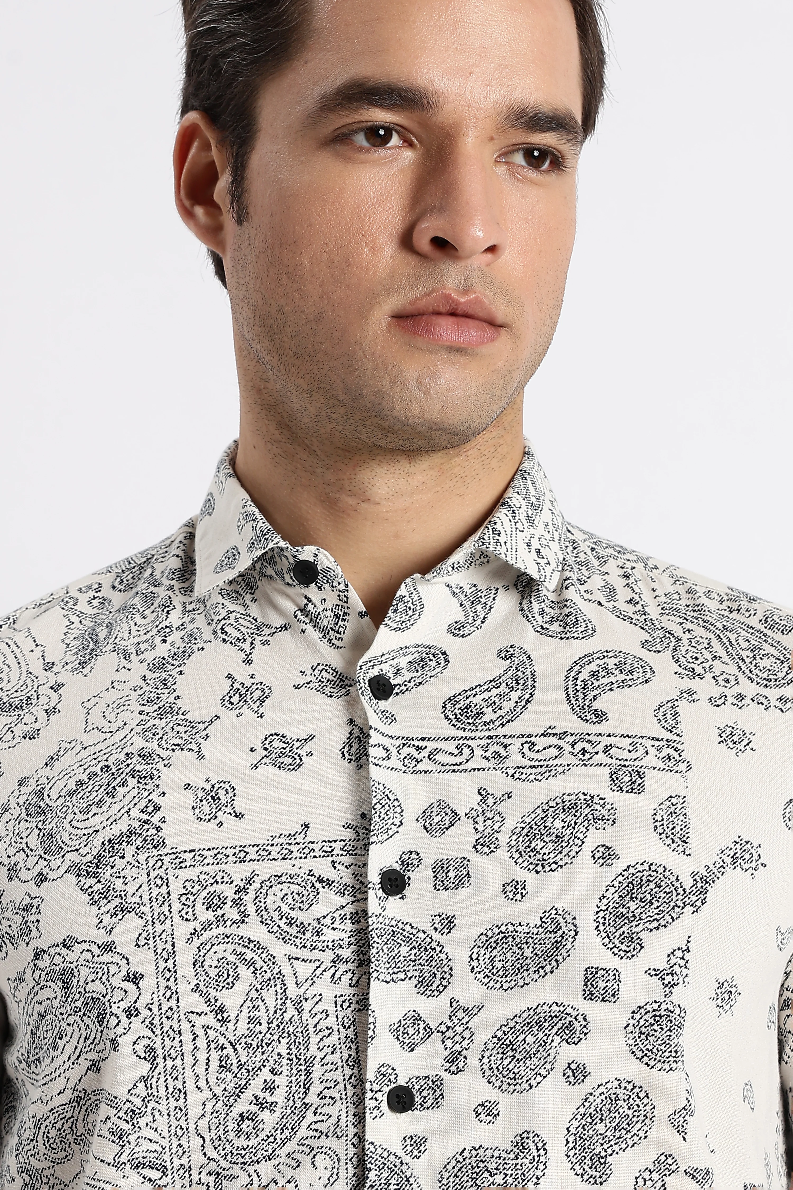 Men Paisley Print Shirt - Image 2