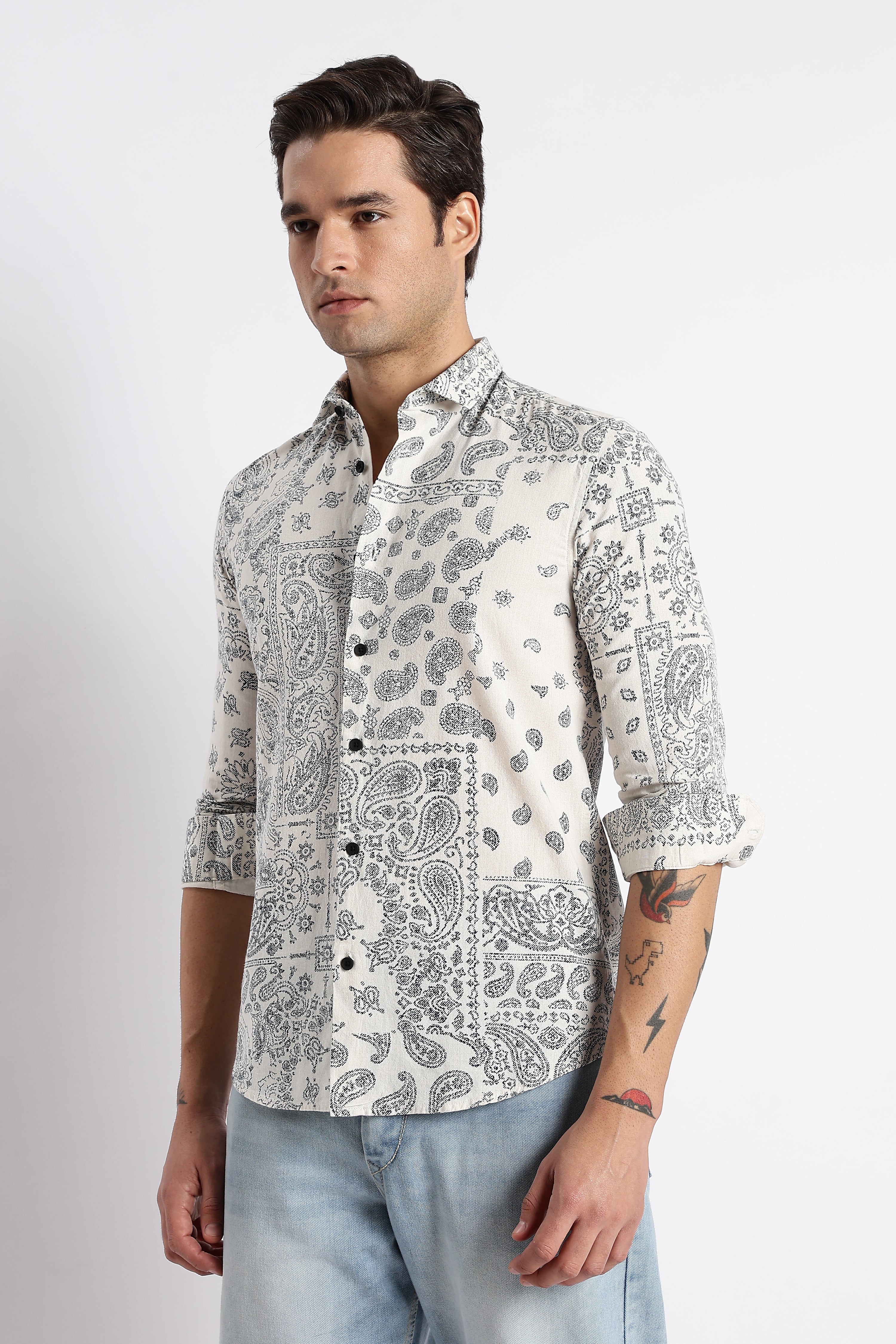 Men Paisley Print Shirt - Image 4