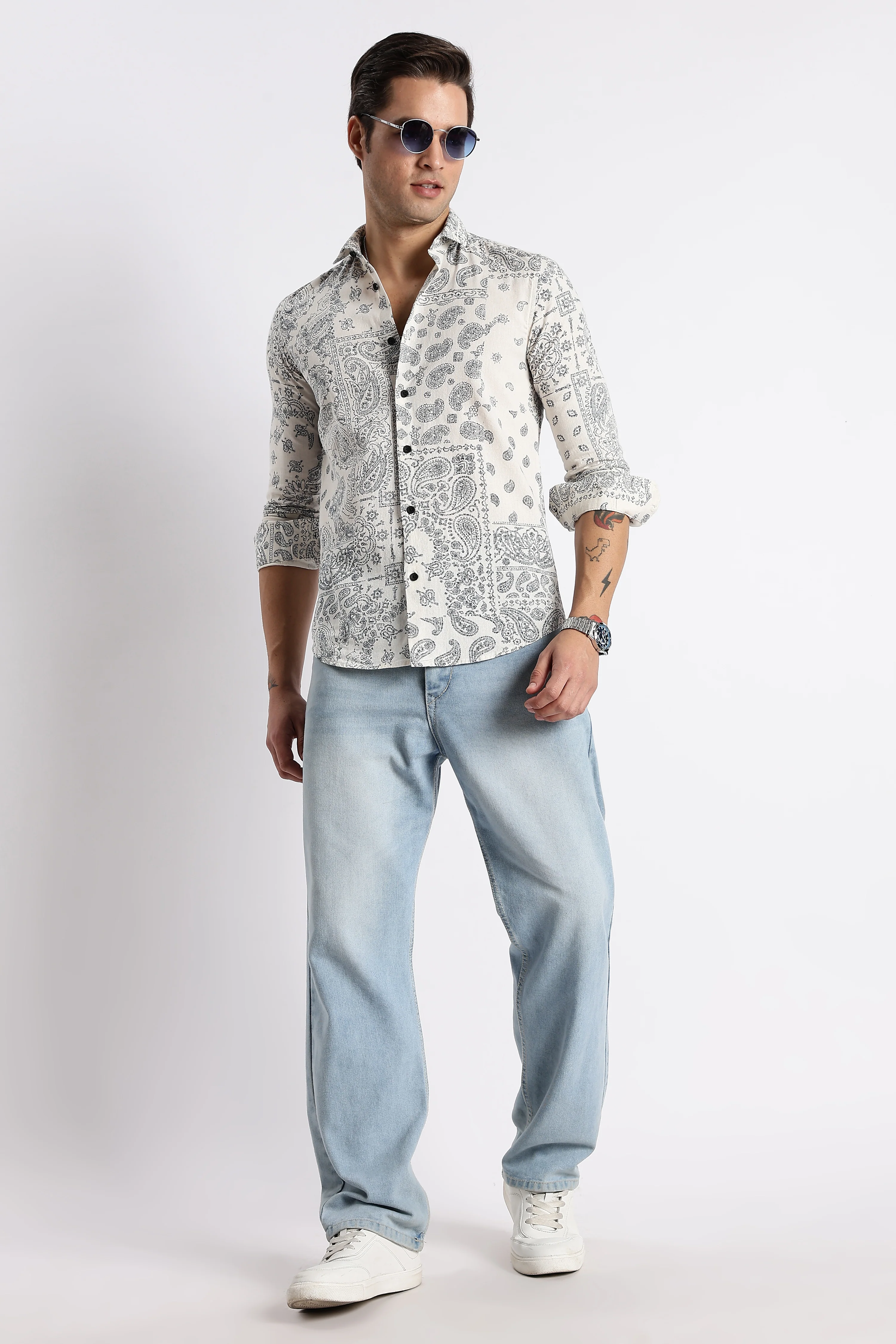 Men Paisley Print Shirt - Image 7