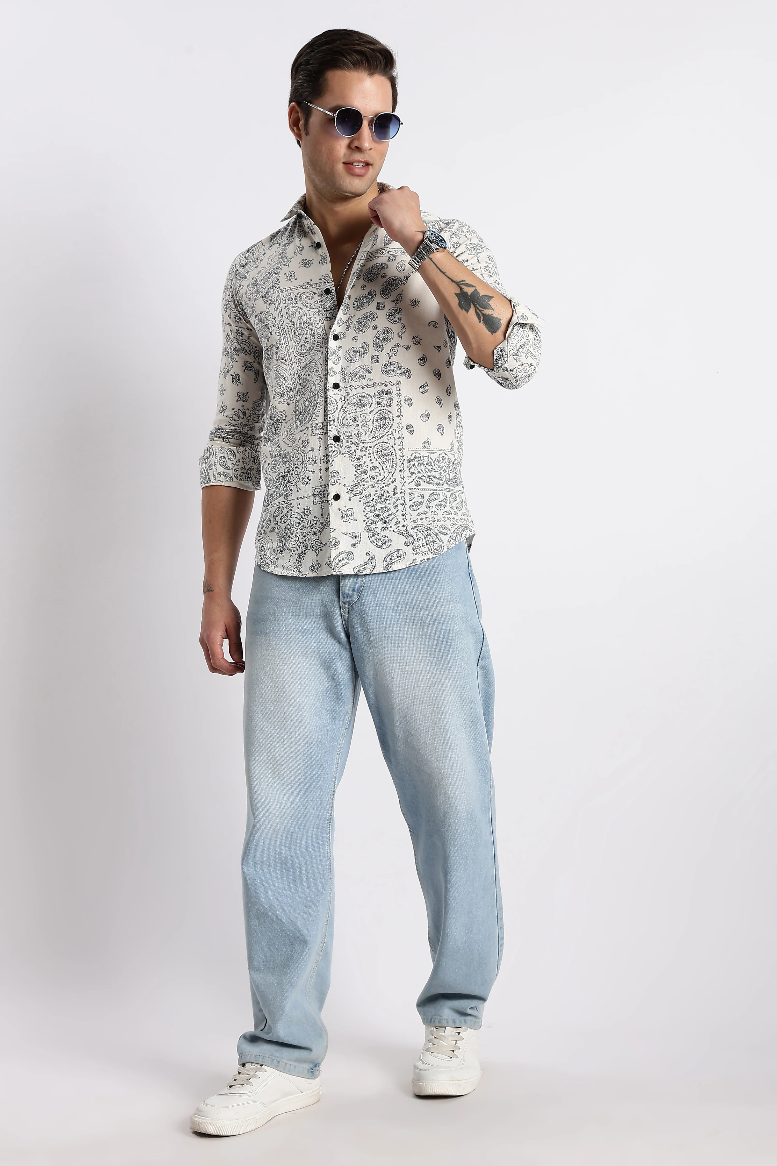 Men Paisley Print Shirt - Image 8