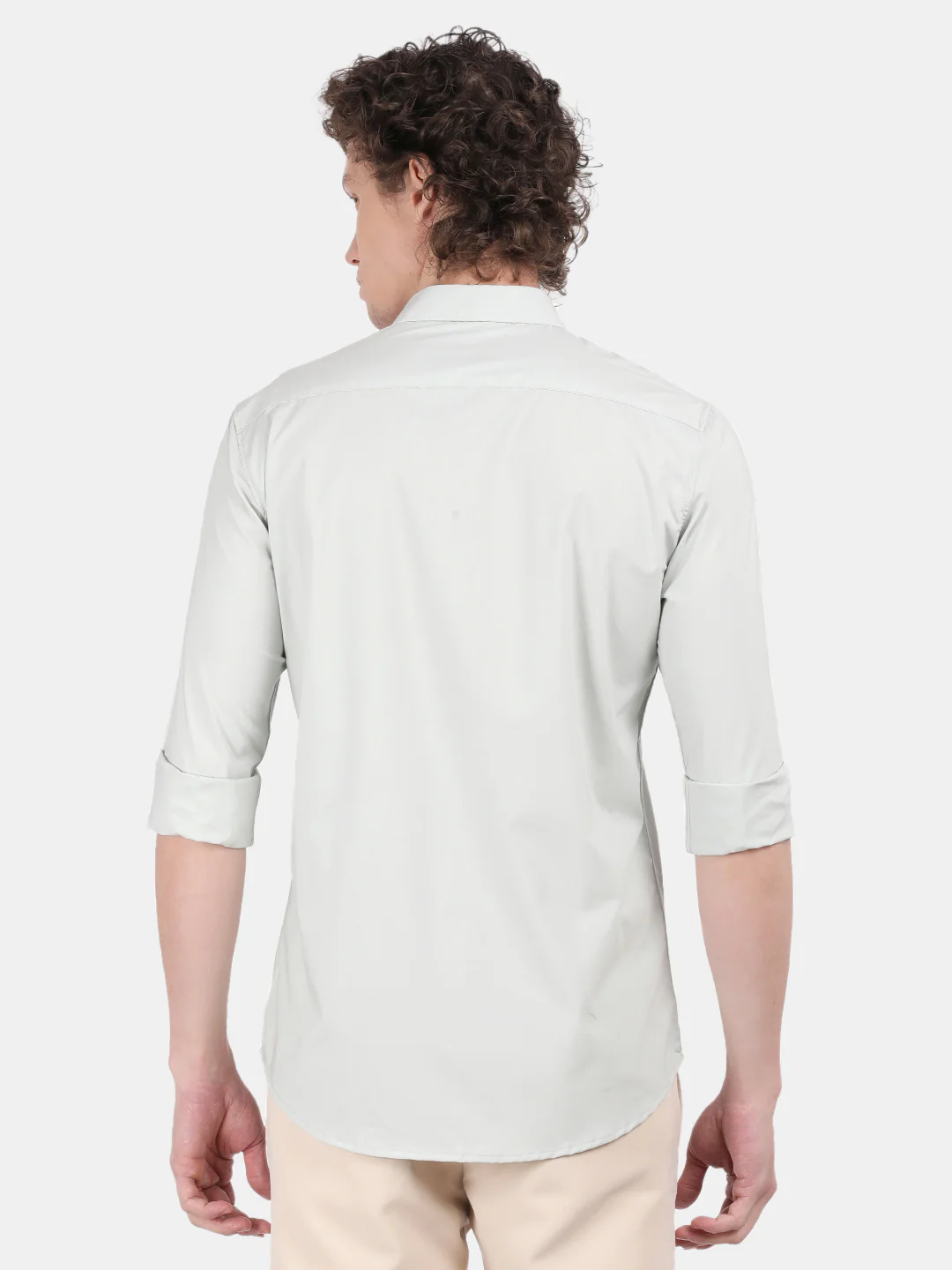 Men Pale blue Slim Fit Spread Collar Full Sleeve Casual Shirt - Image 4