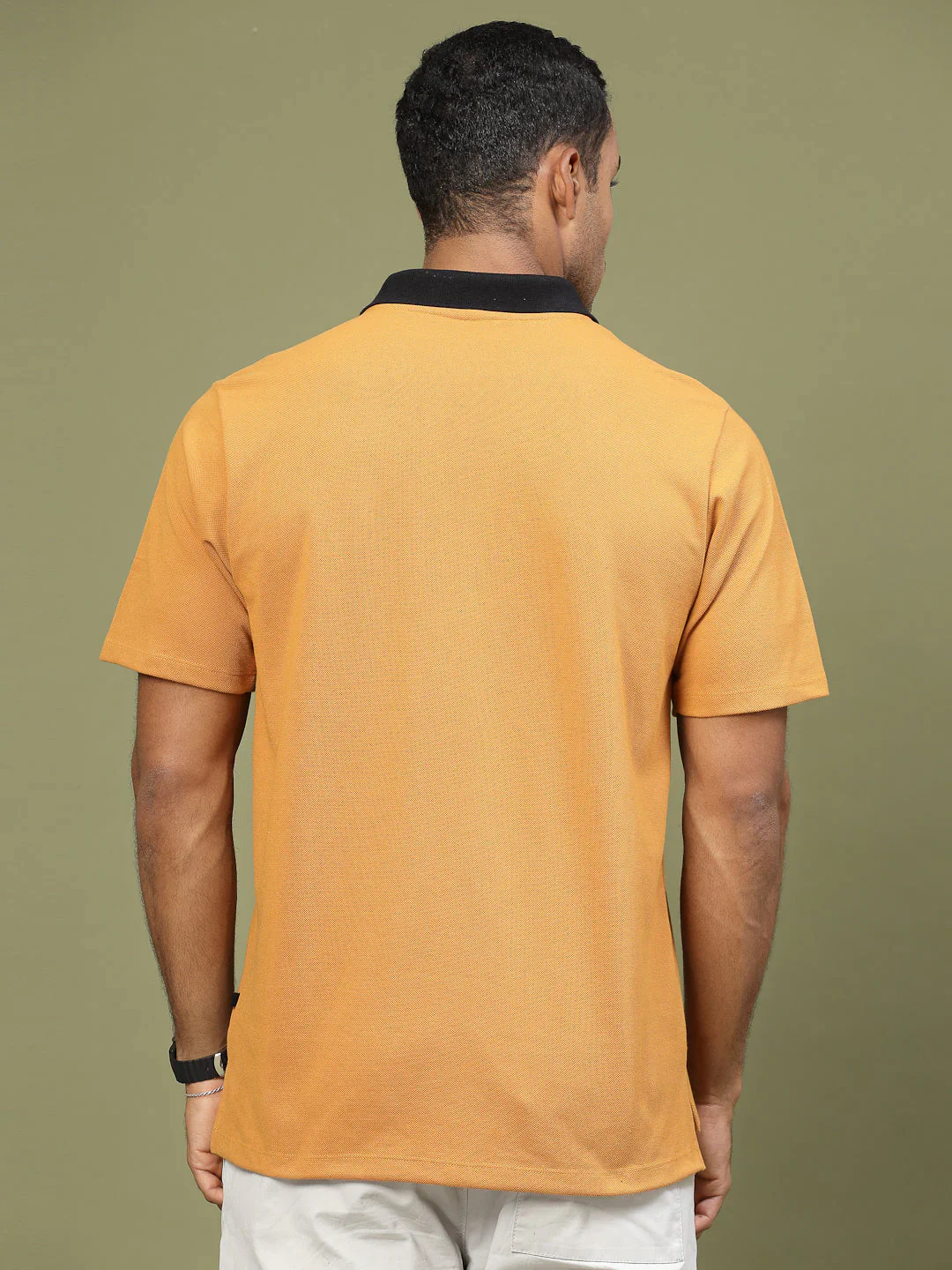 Men Patch Pocket Oversized Zip Polo Tee - Image 2
