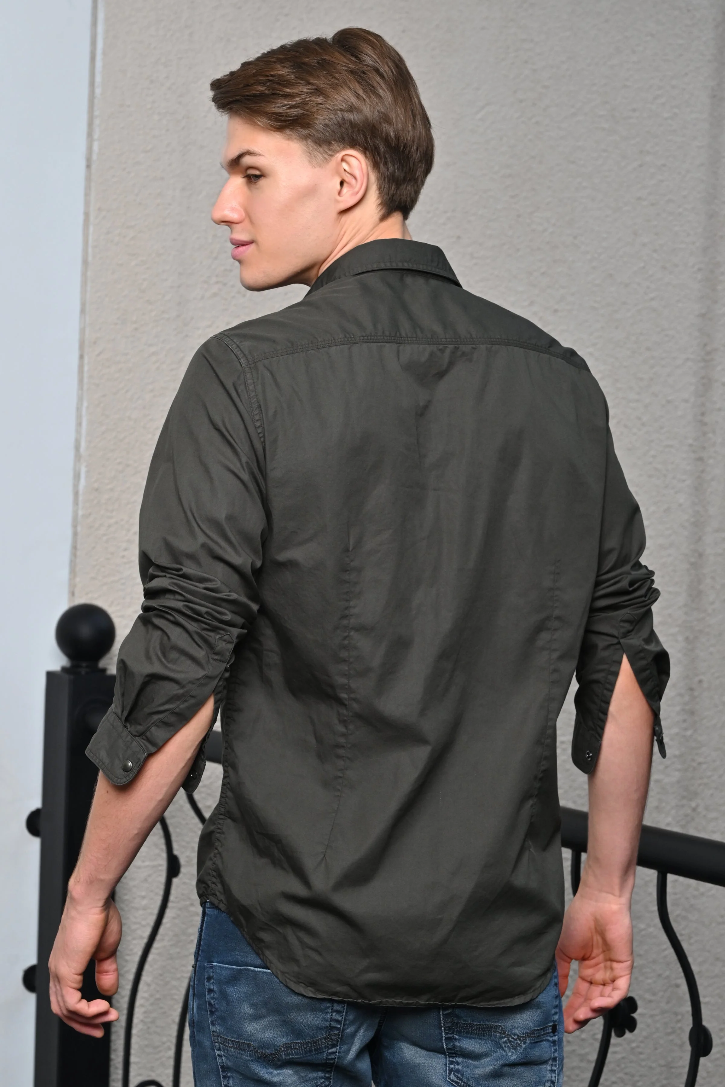 Men Patric Cotton Cargo Shirt Olive - Image 5