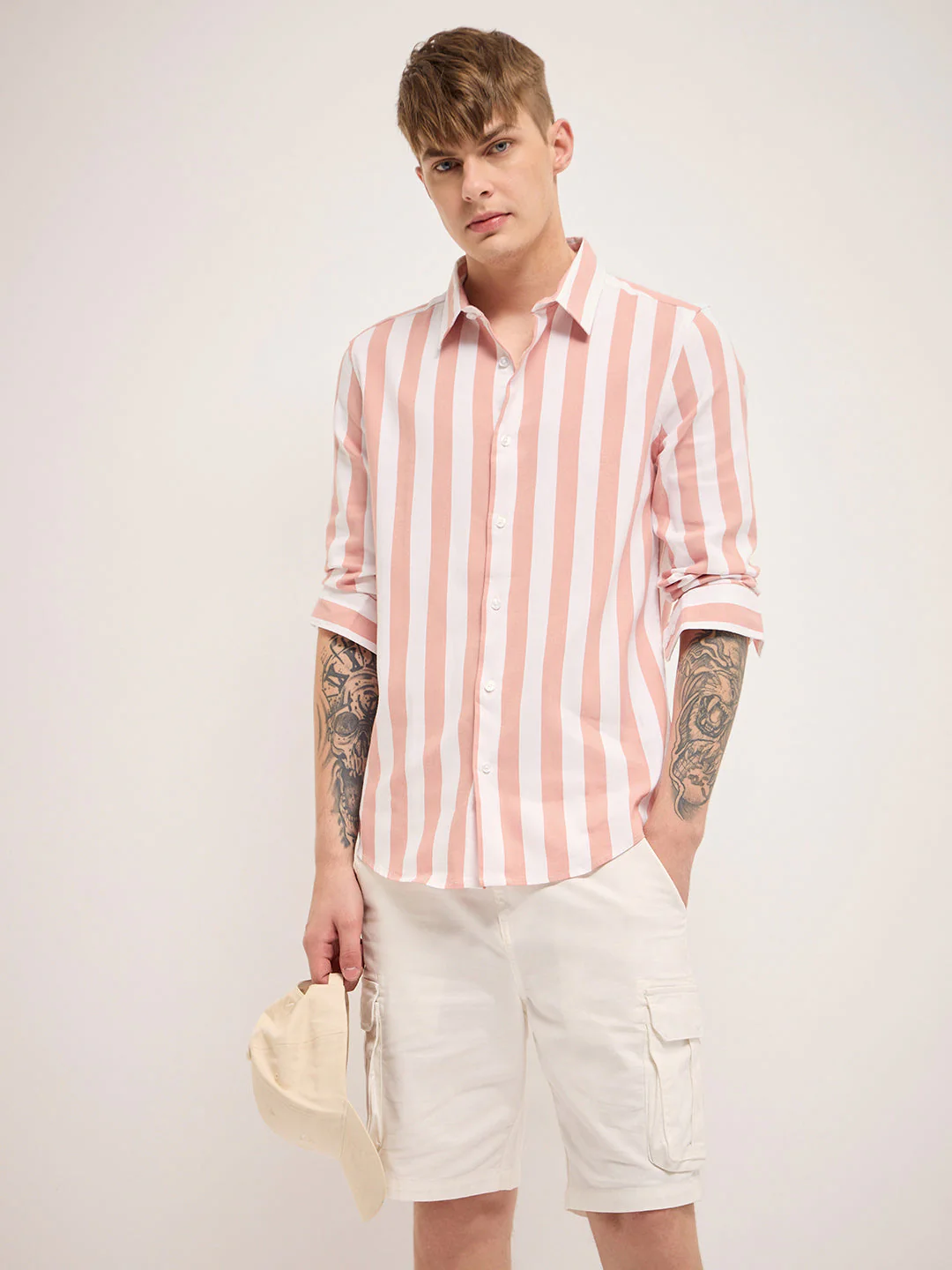 Men Peach Casual Shirt