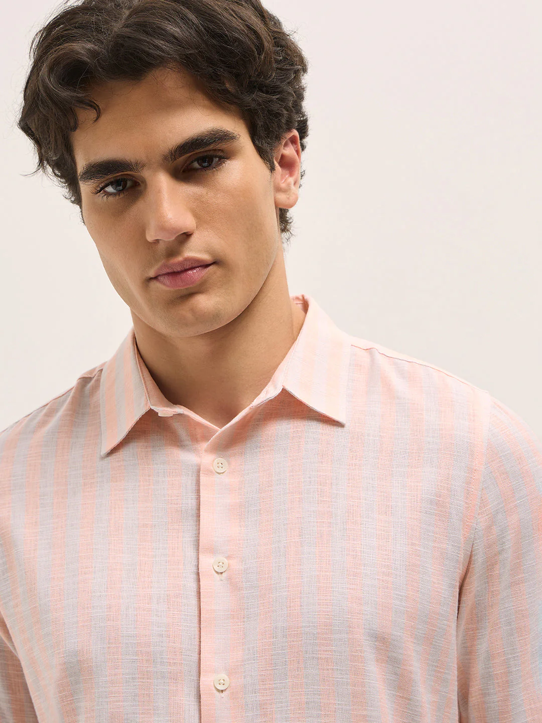 Men Peach Casual Shirt - Image 5