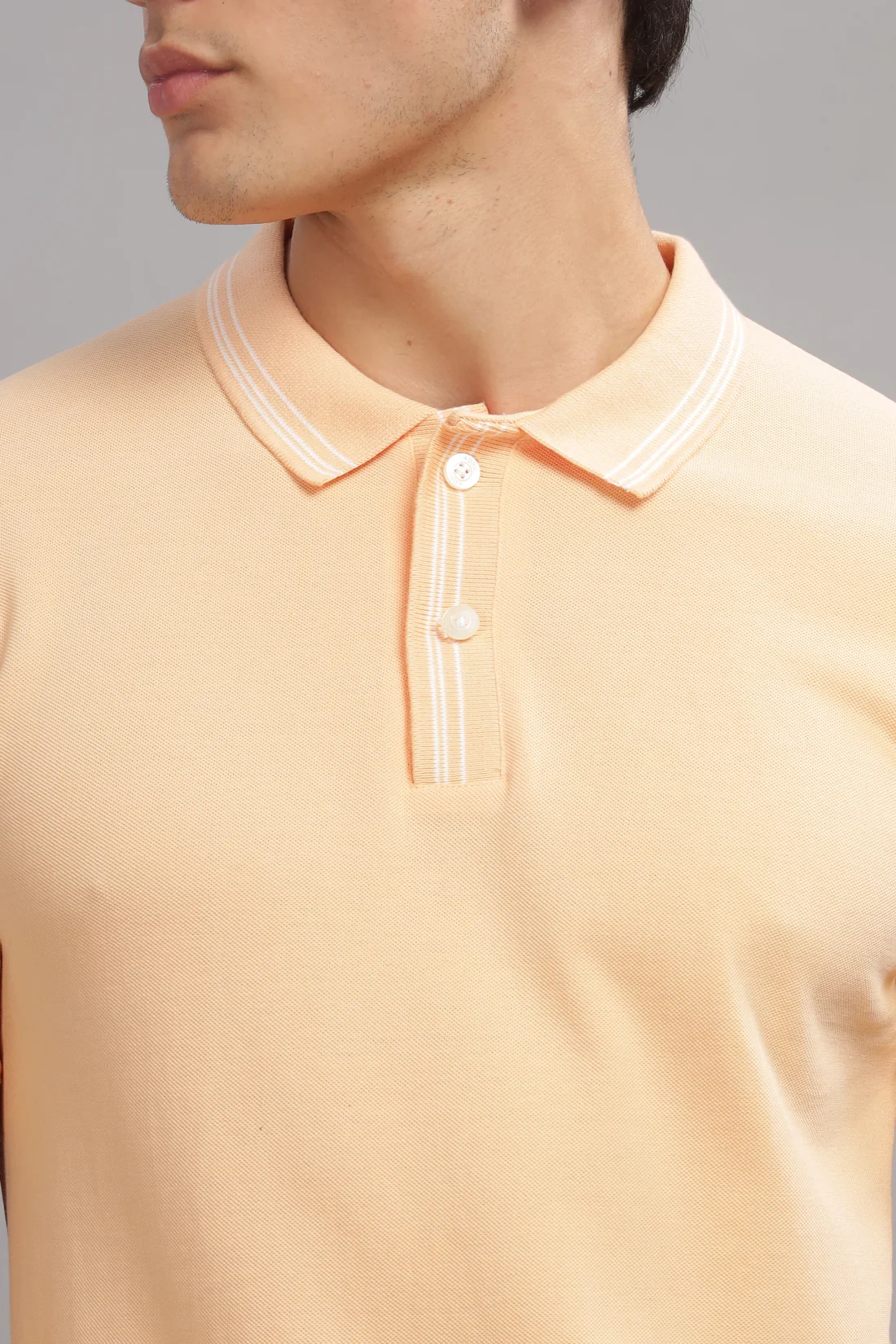 Men Peach Fuzz Regular Fit Polo T-Shirt - Image 2