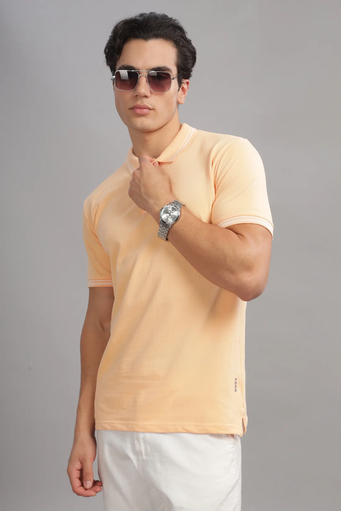 Men Peach Fuzz Regular Fit Polo T-Shirt - Image 6