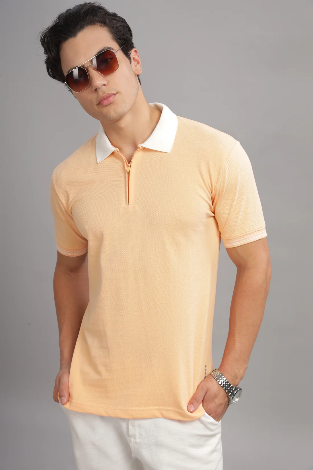Men Peach Fuzz Regular Fit Polo T-Shirt - Image 6