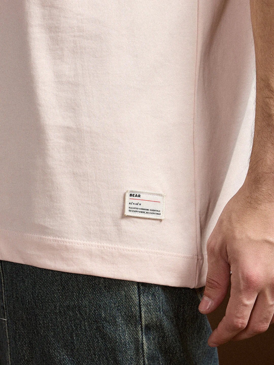 Men Peach Oversize Graphic Print Crew Neck T-shirt - Image 6
