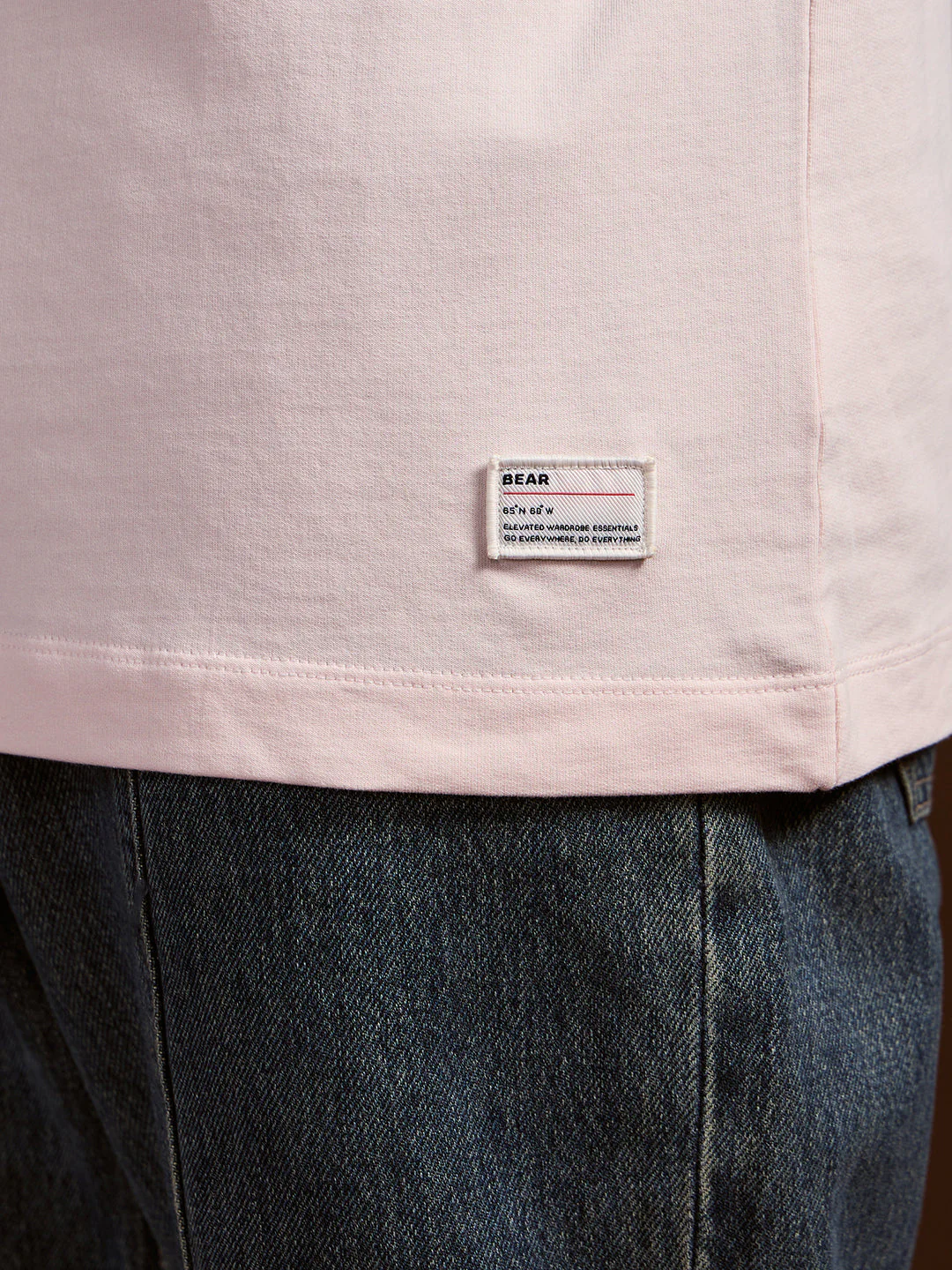 Men Peach Oversized Crew Neck T-Shirt - Image 6
