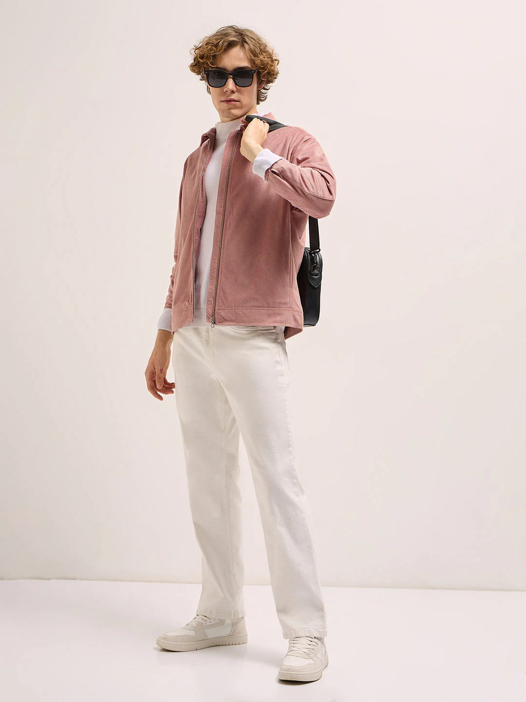 Men Peach Regular Fit Casual Collared Jacket - Image 4