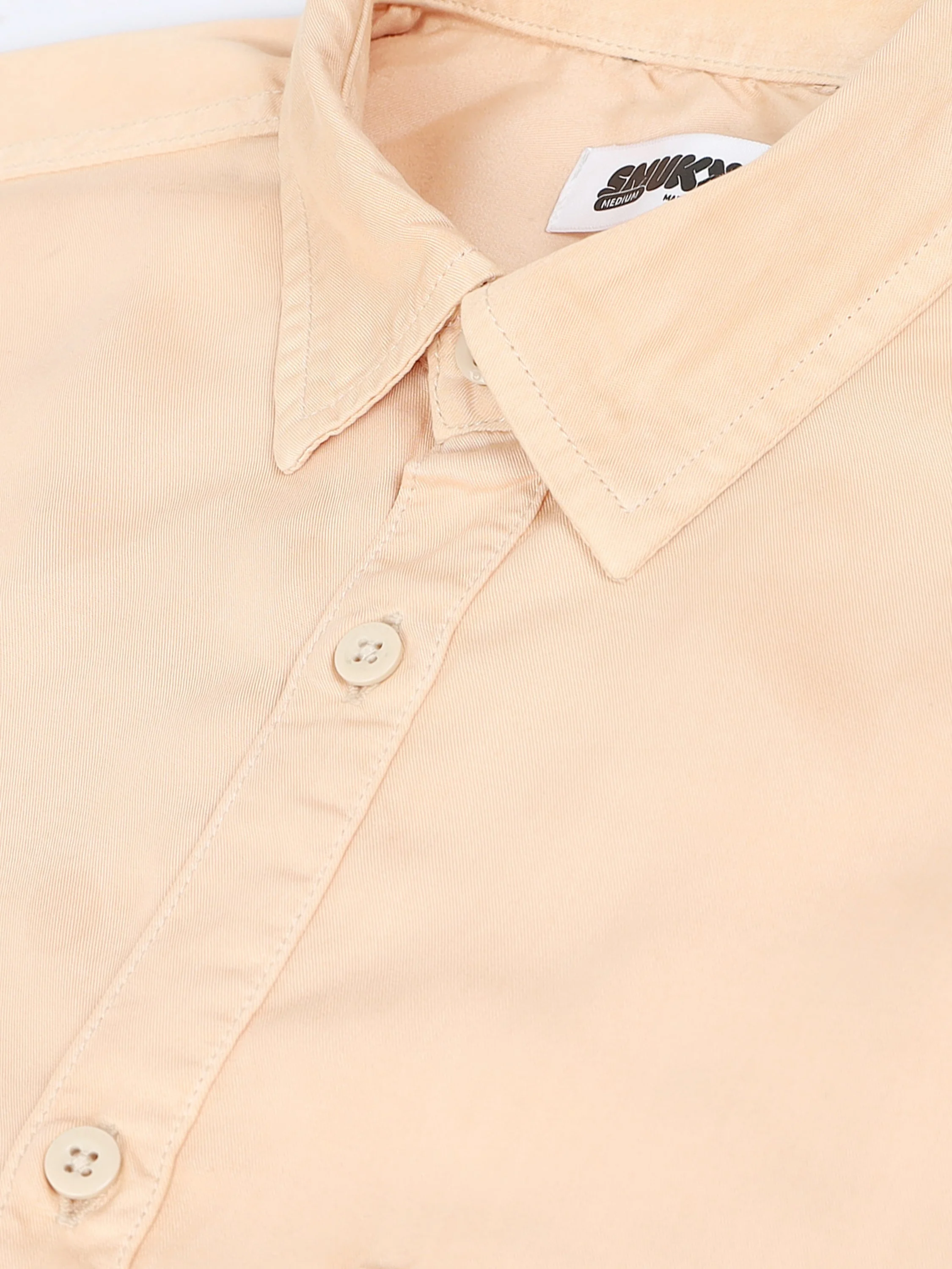 Men Peach Regular Fit Cotton Shirt - Image 5