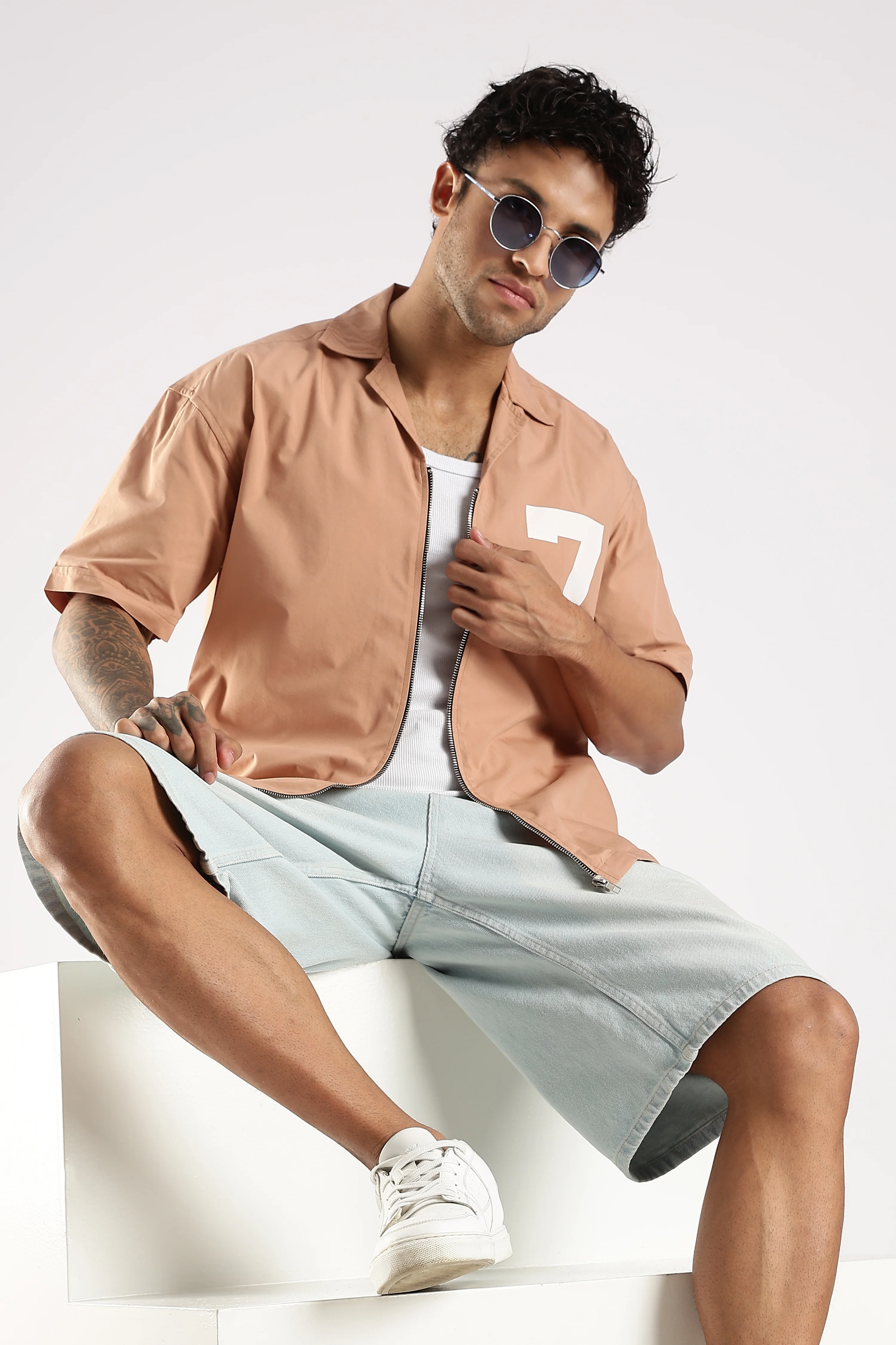 Men Peach Slim Fit Shirt - Image 10