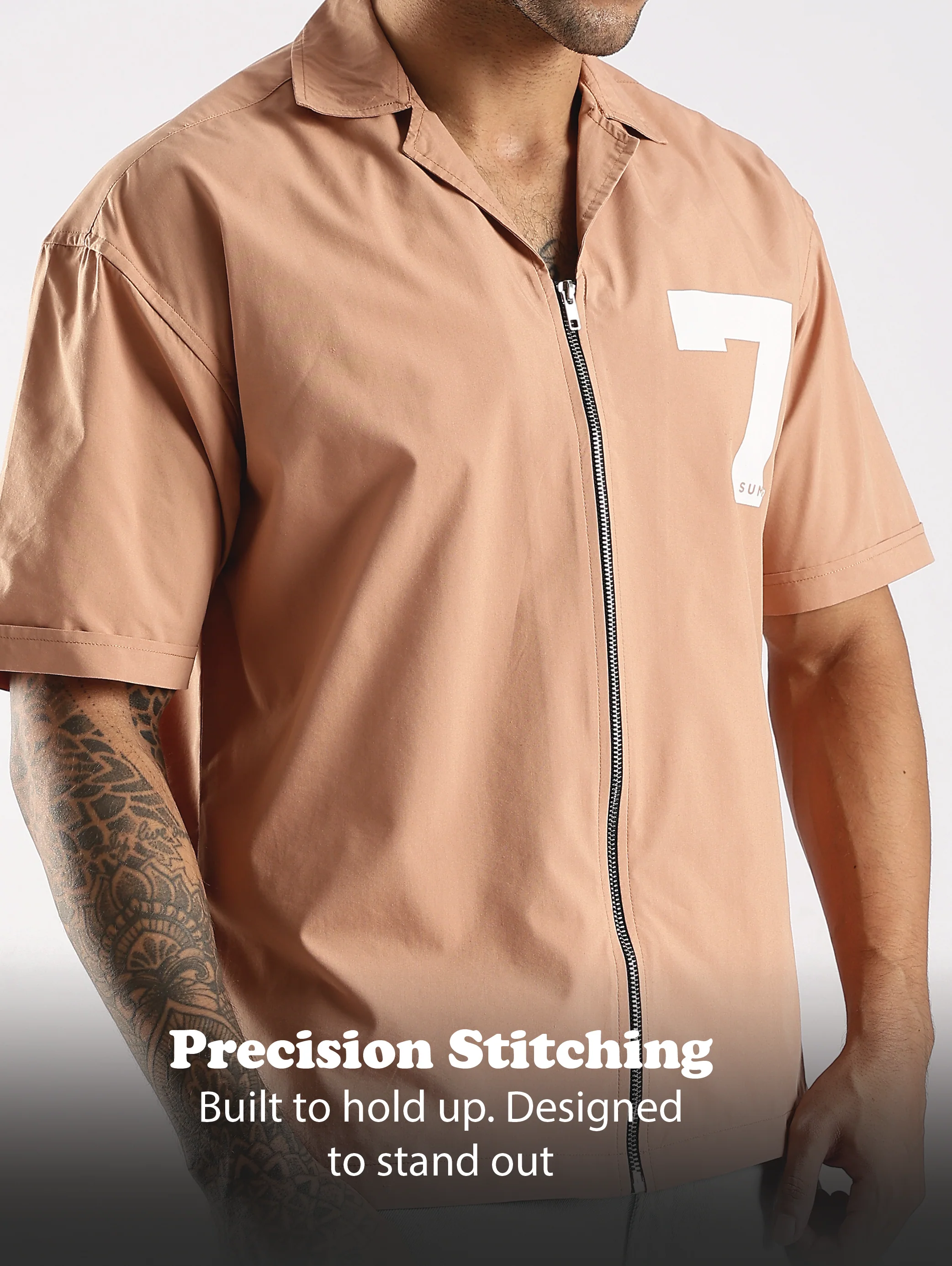 Men Peach Slim Fit Shirt - Image 11