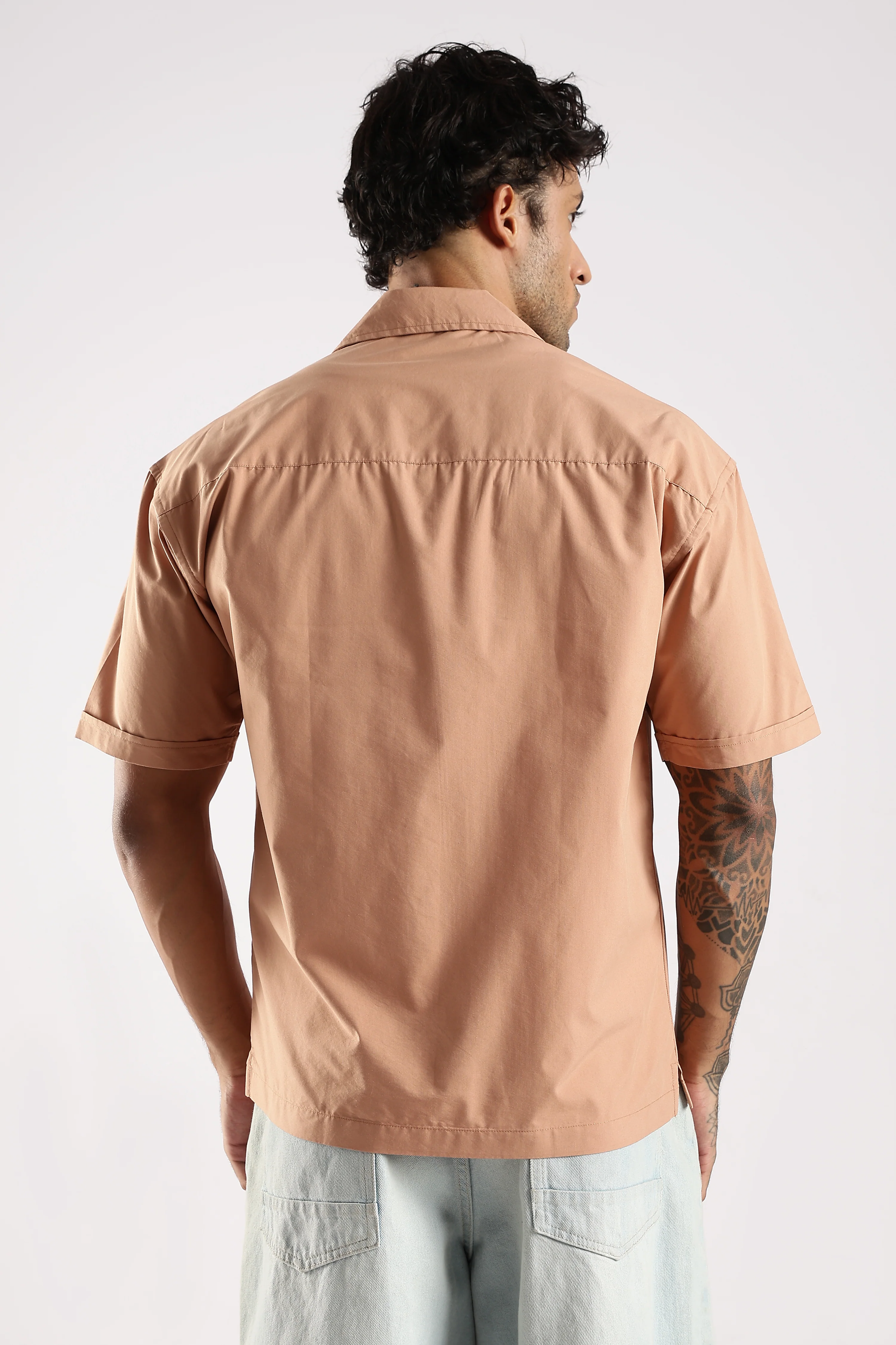 Men Peach Slim Fit Shirt - Image 2