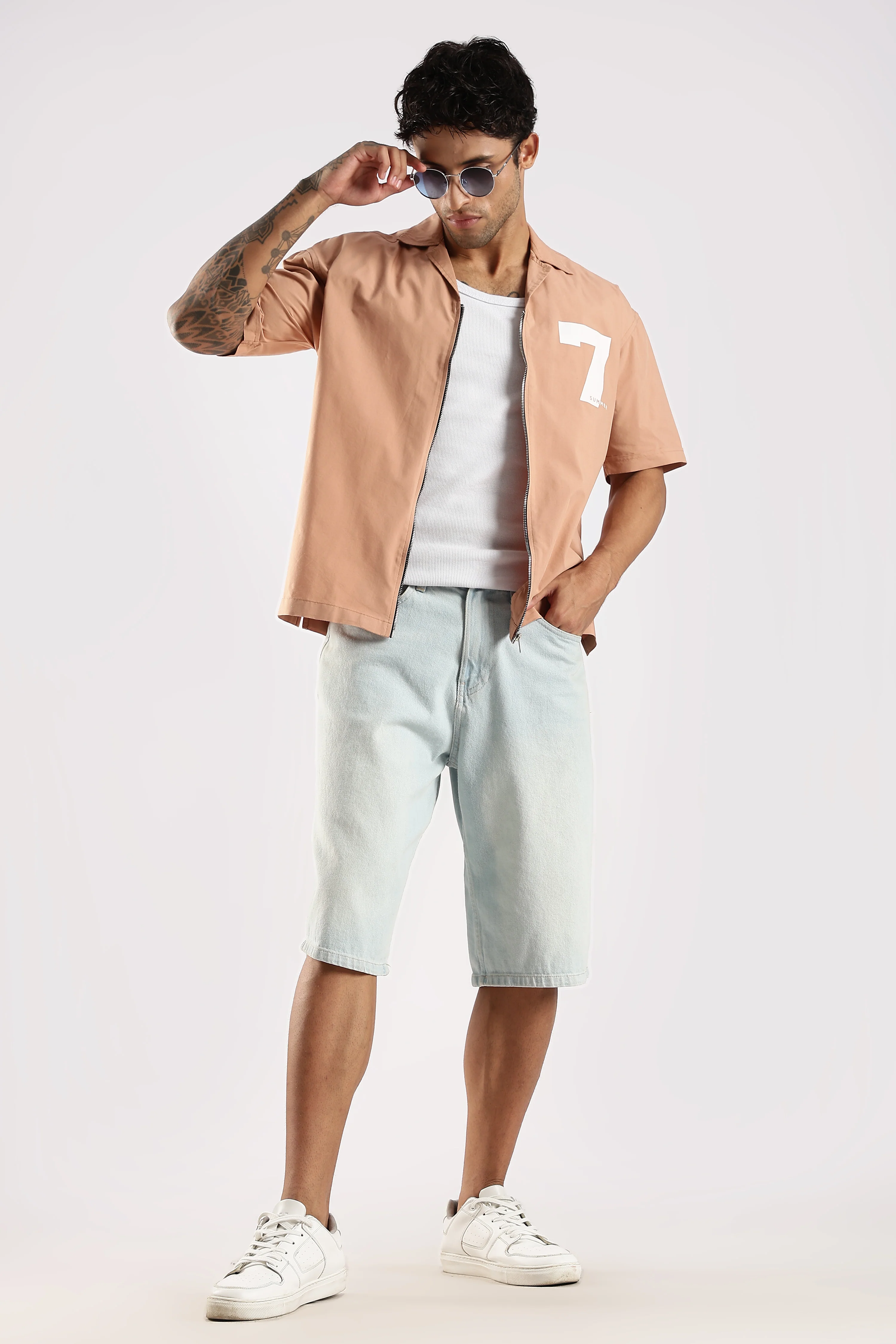 Men Peach Slim Fit Shirt - Image 8
