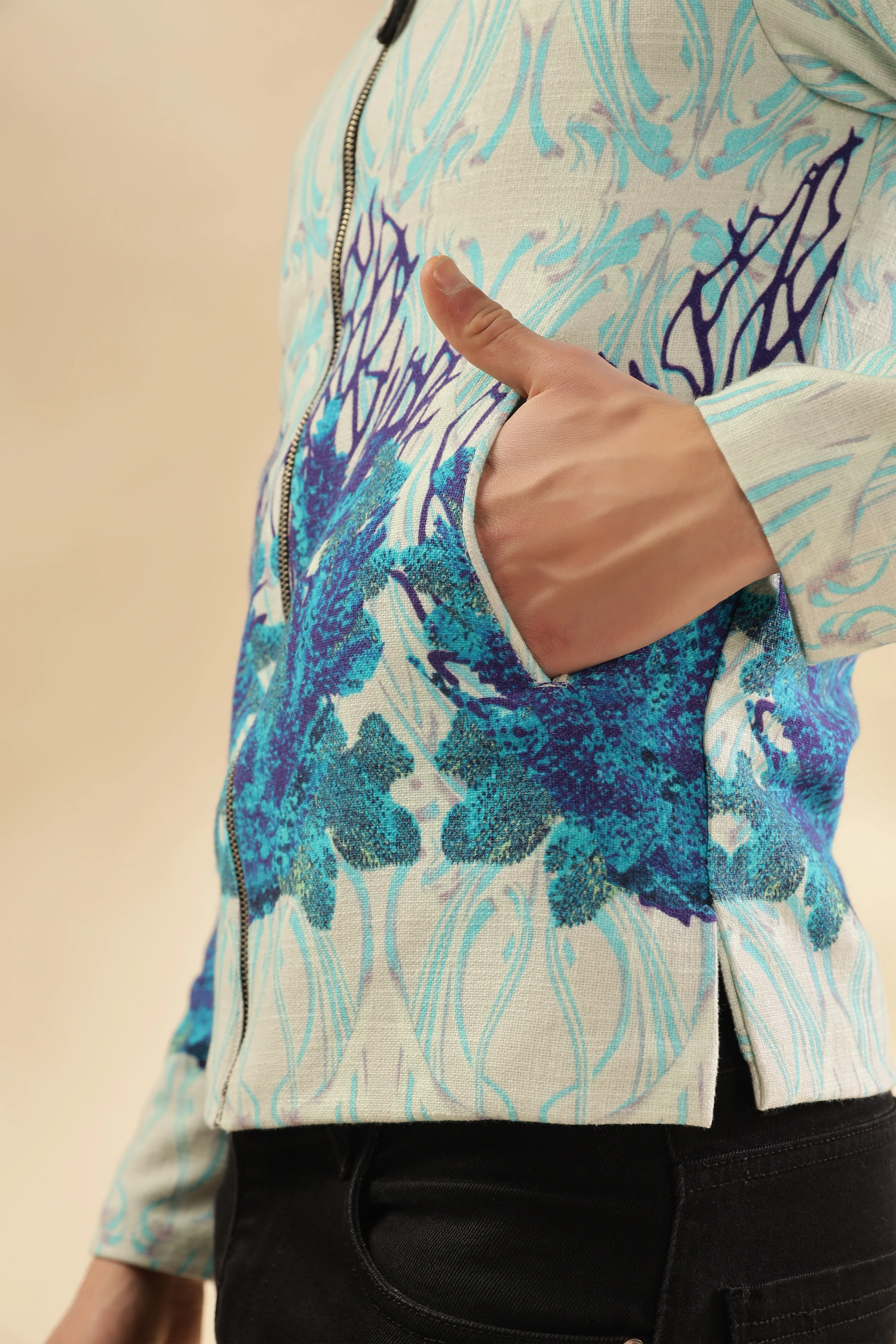 Men 100% Hemp Pearl Garden Jacket - Image 2