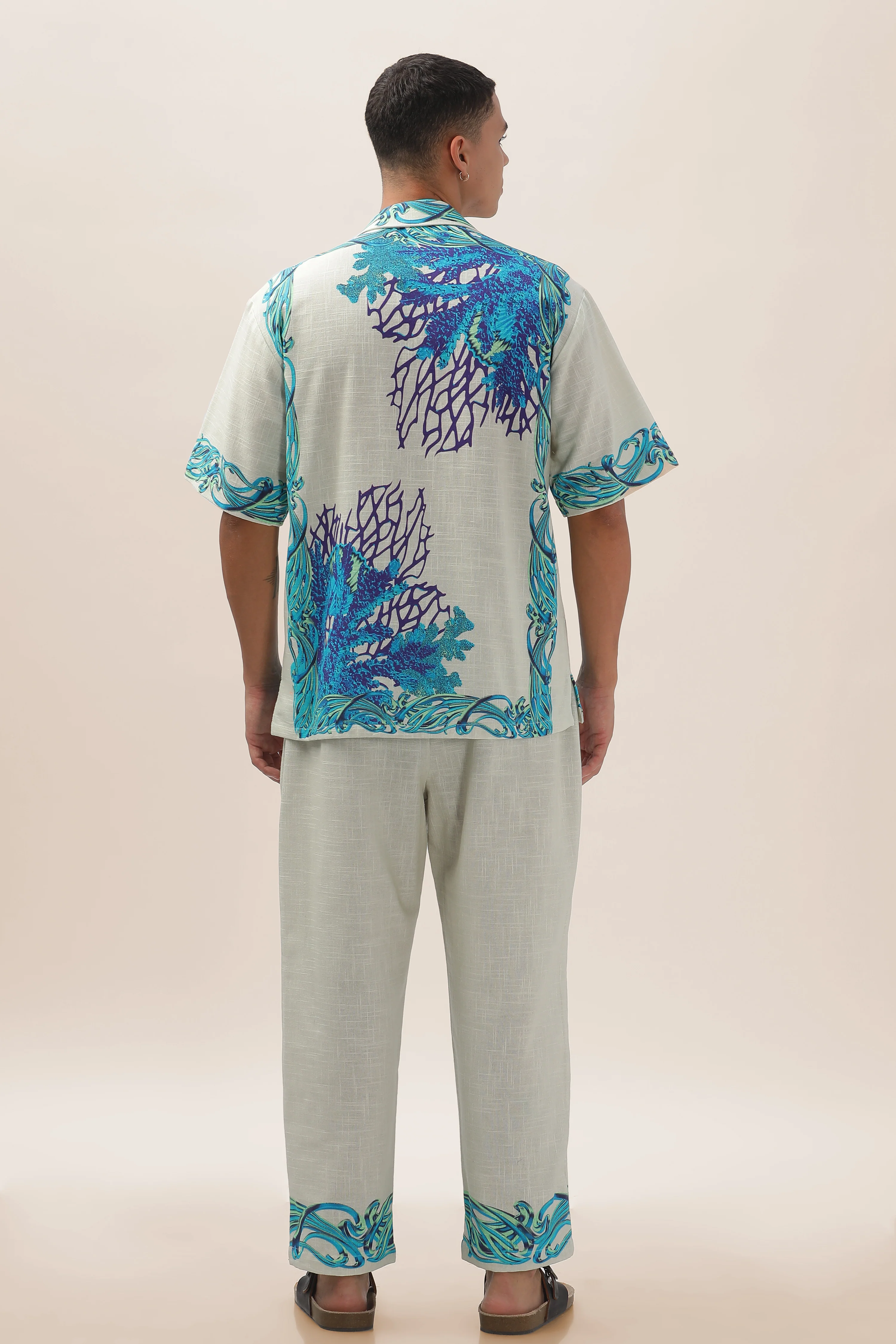 Men Pearl Garden Gauge Cotton Shirt - Image 3