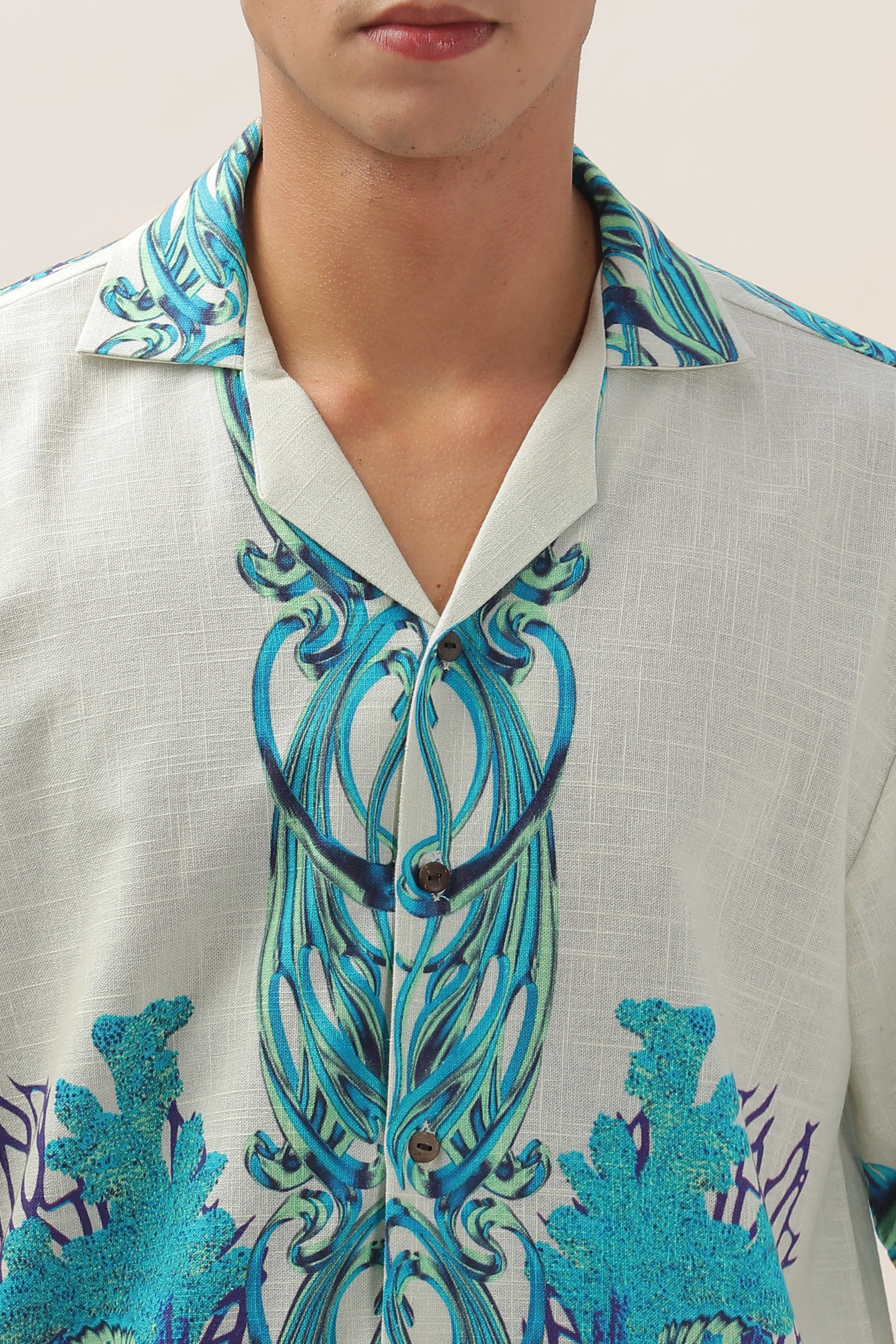 Men Pearl Garden Gauge Cotton Shirt - Image 4