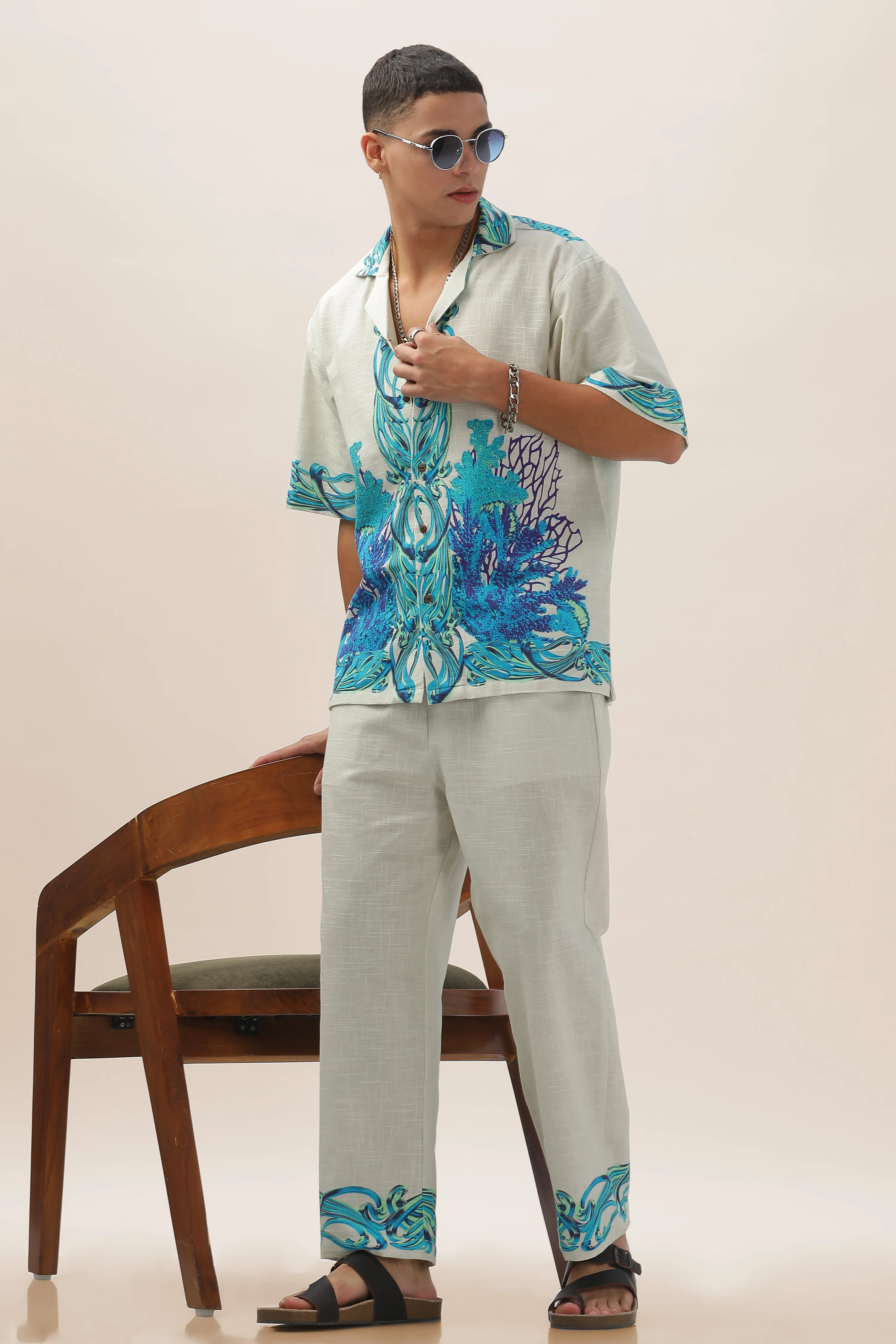 Men Pearl Garden Gauge Cotton Shirt - Image 5