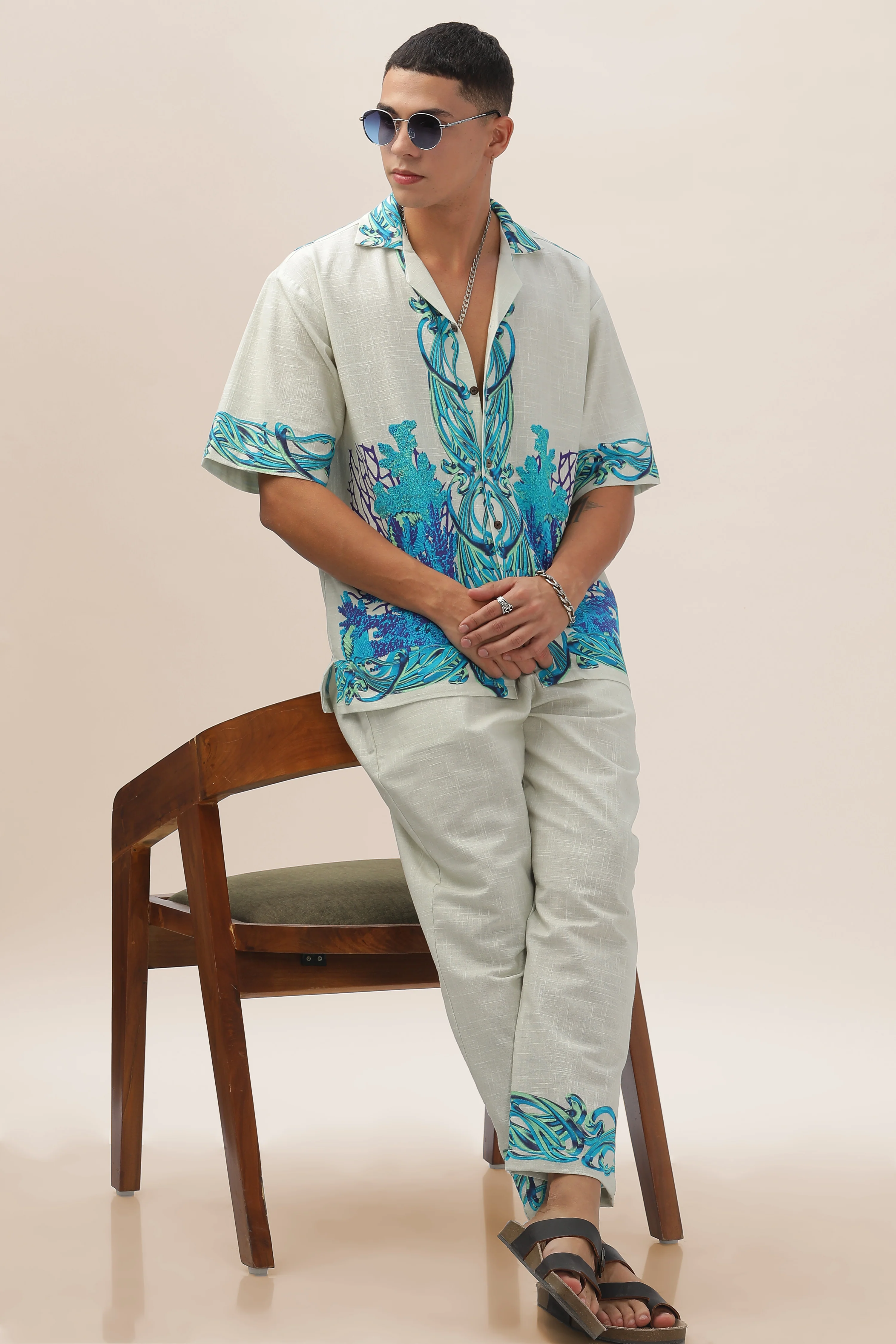 Men Pearl Garden Gauge Cotton Shirt - Image 6