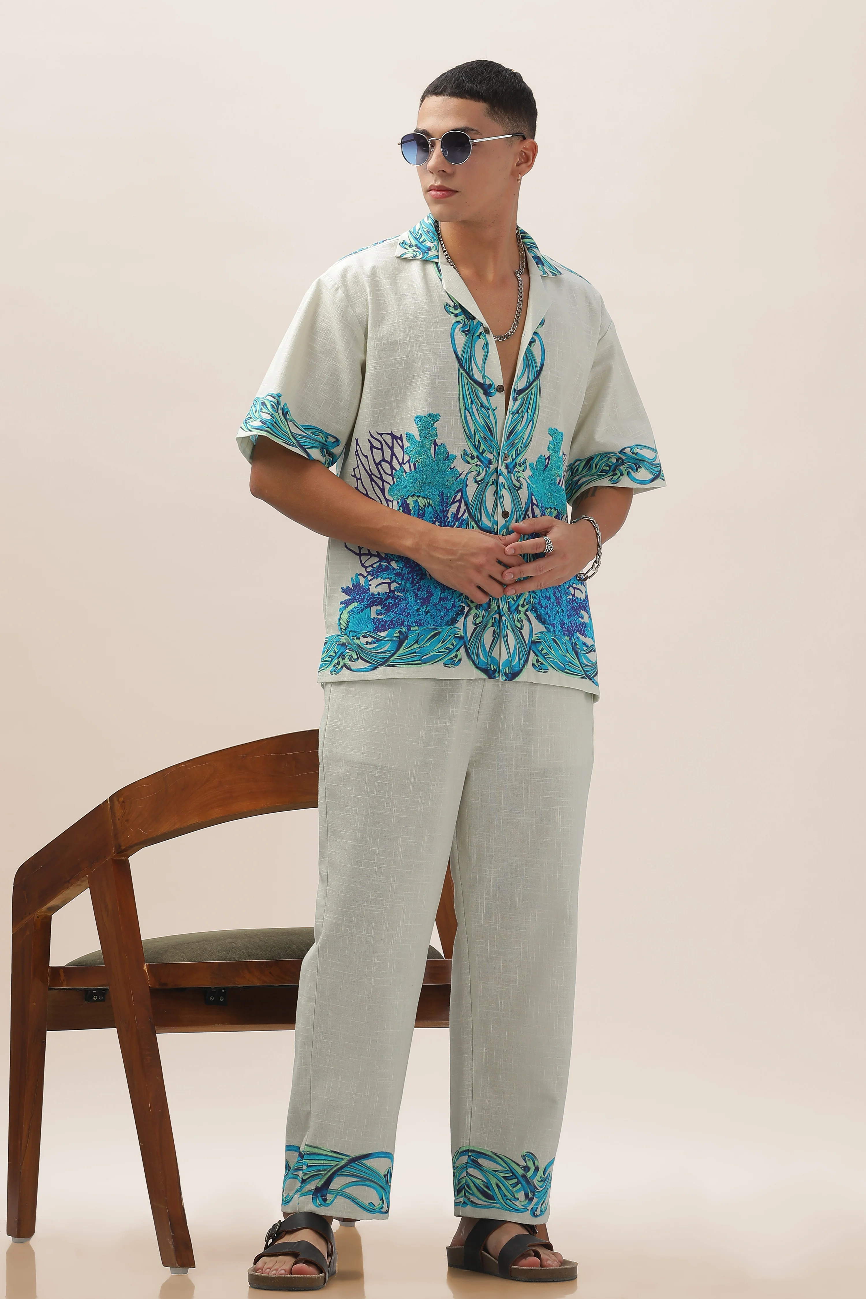 Men Pearl Garden Gauge Cotton Shirt - Image 7