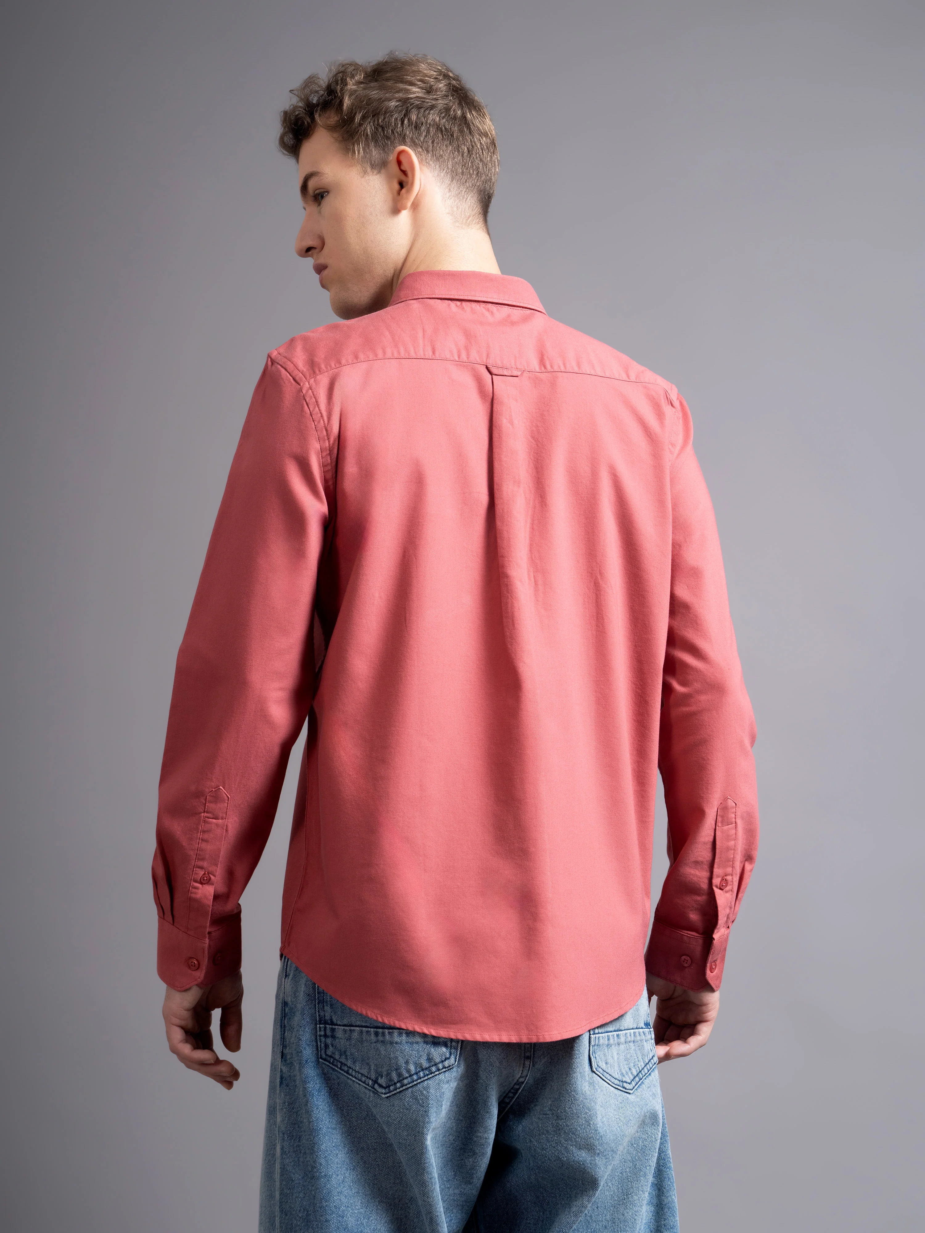 Men Pink Casual Shirt - Image 4