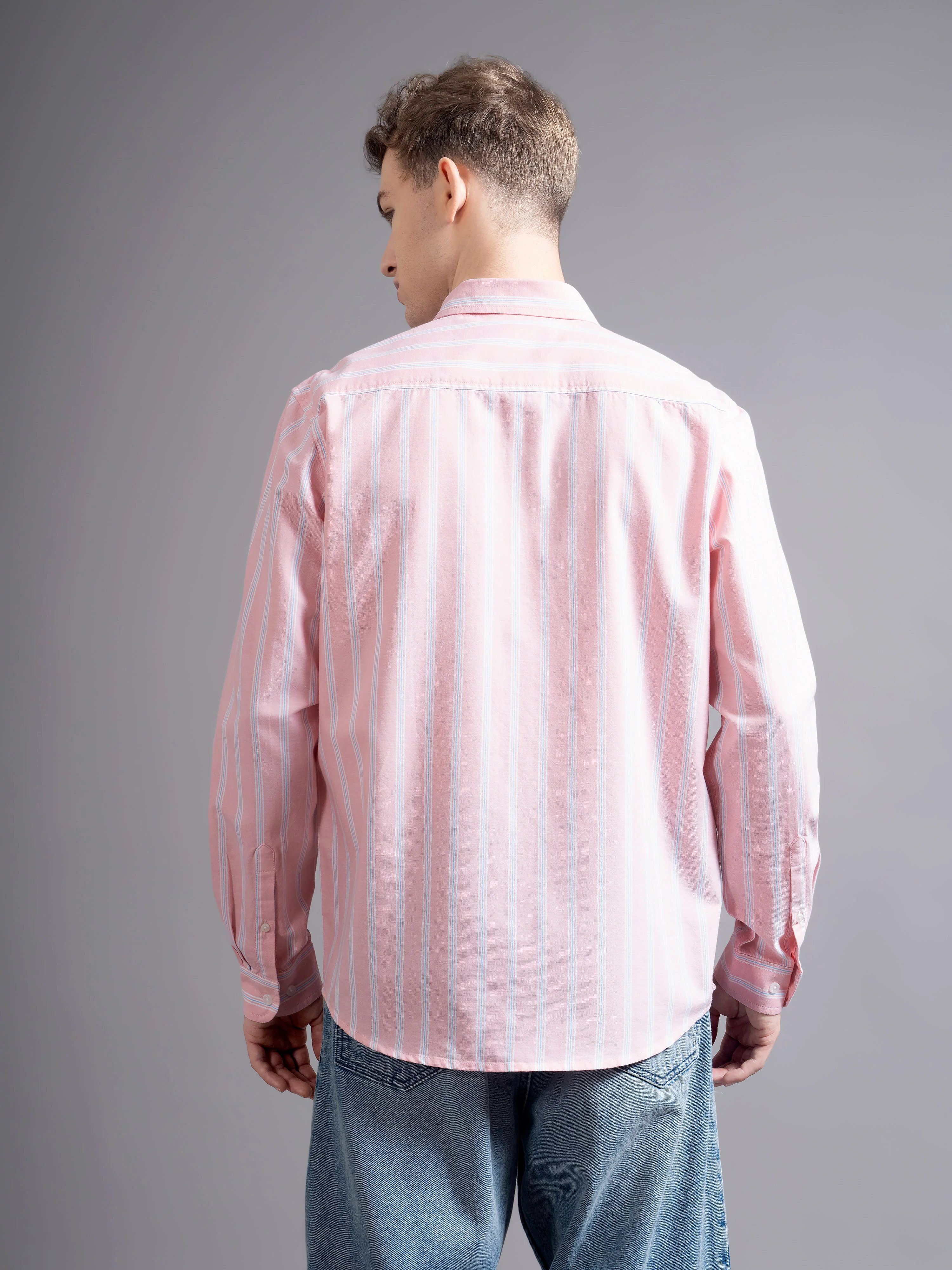 Men Pink Casual Shirt - Image 4