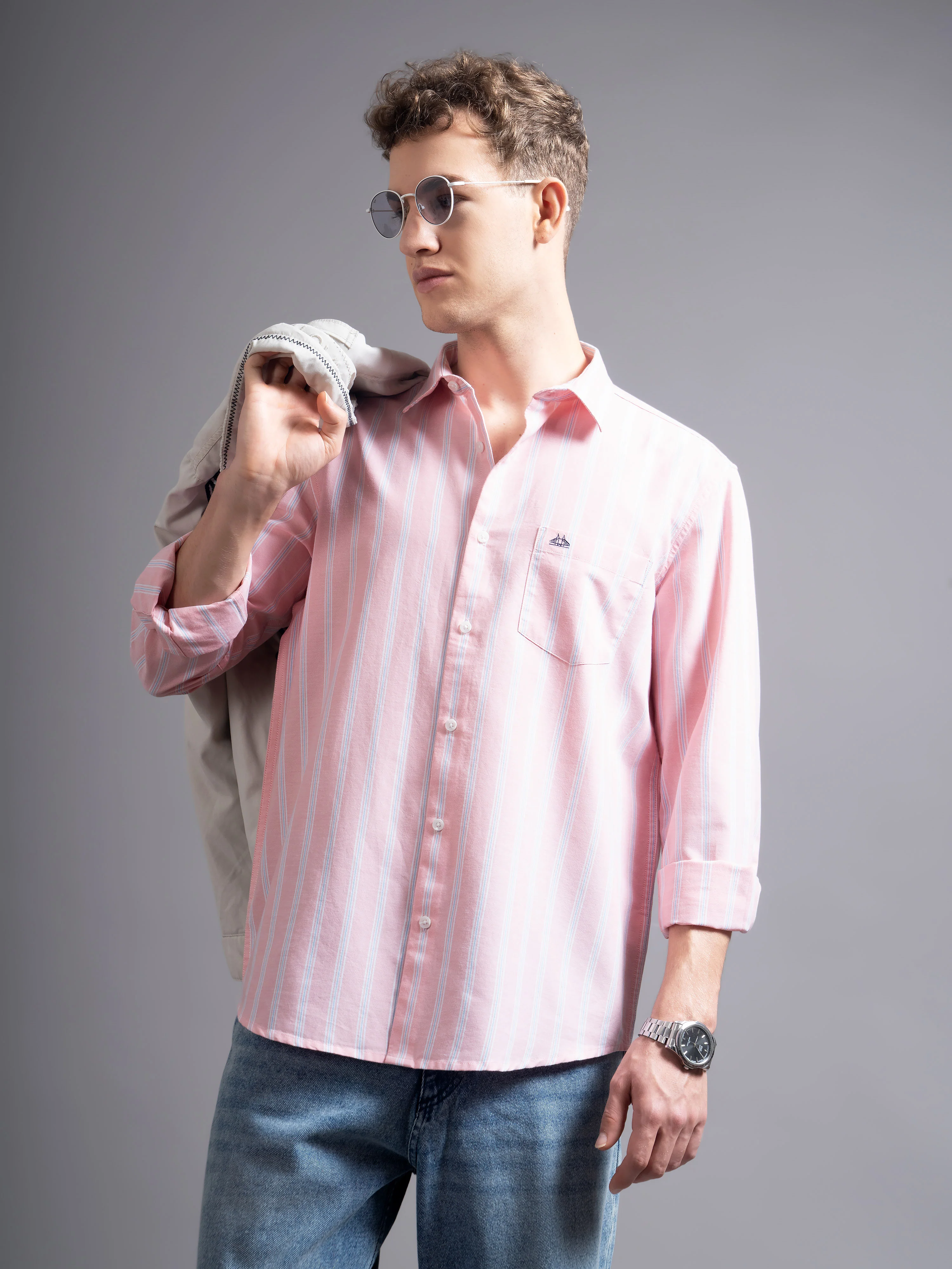 Men Pink Casual Shirt - Image 6