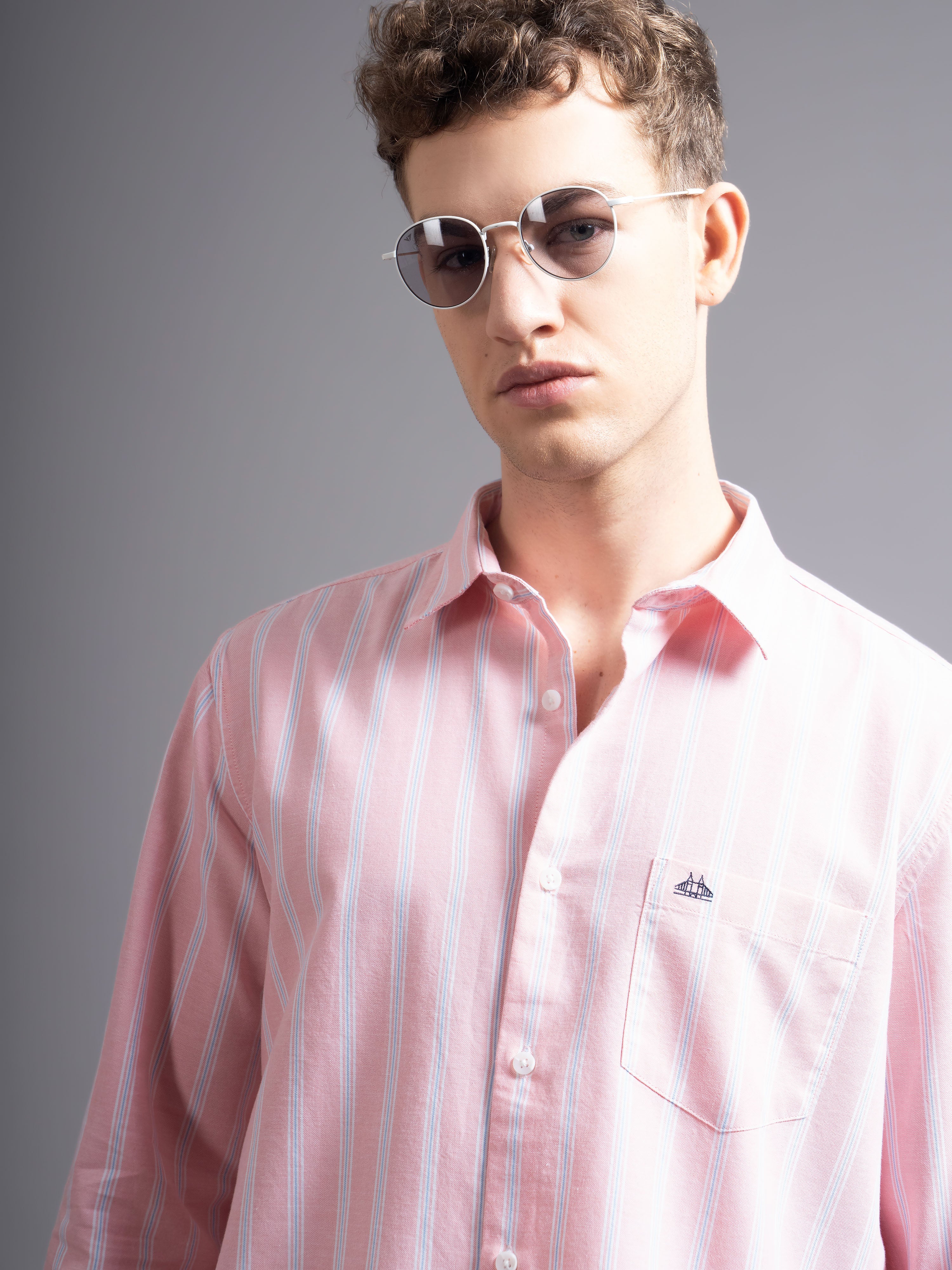 Men Pink Casual Shirt - Image 7