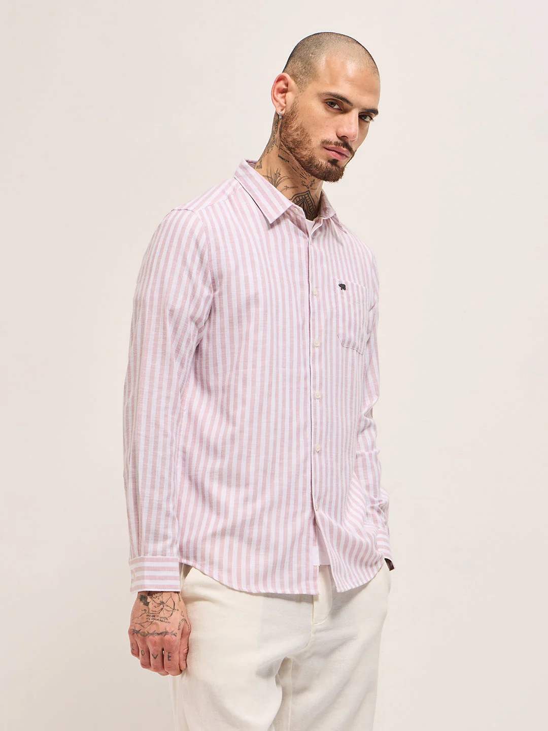 Men Pink Casual Shirt - Image 3