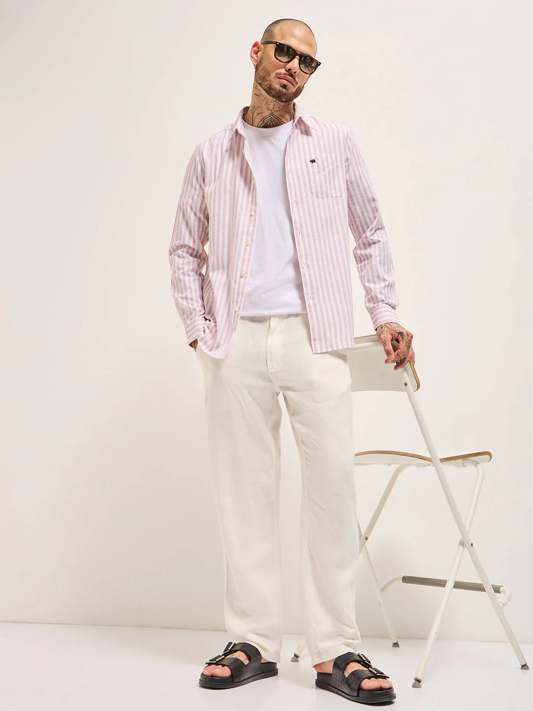 Men Pink Casual Shirt - Image 4
